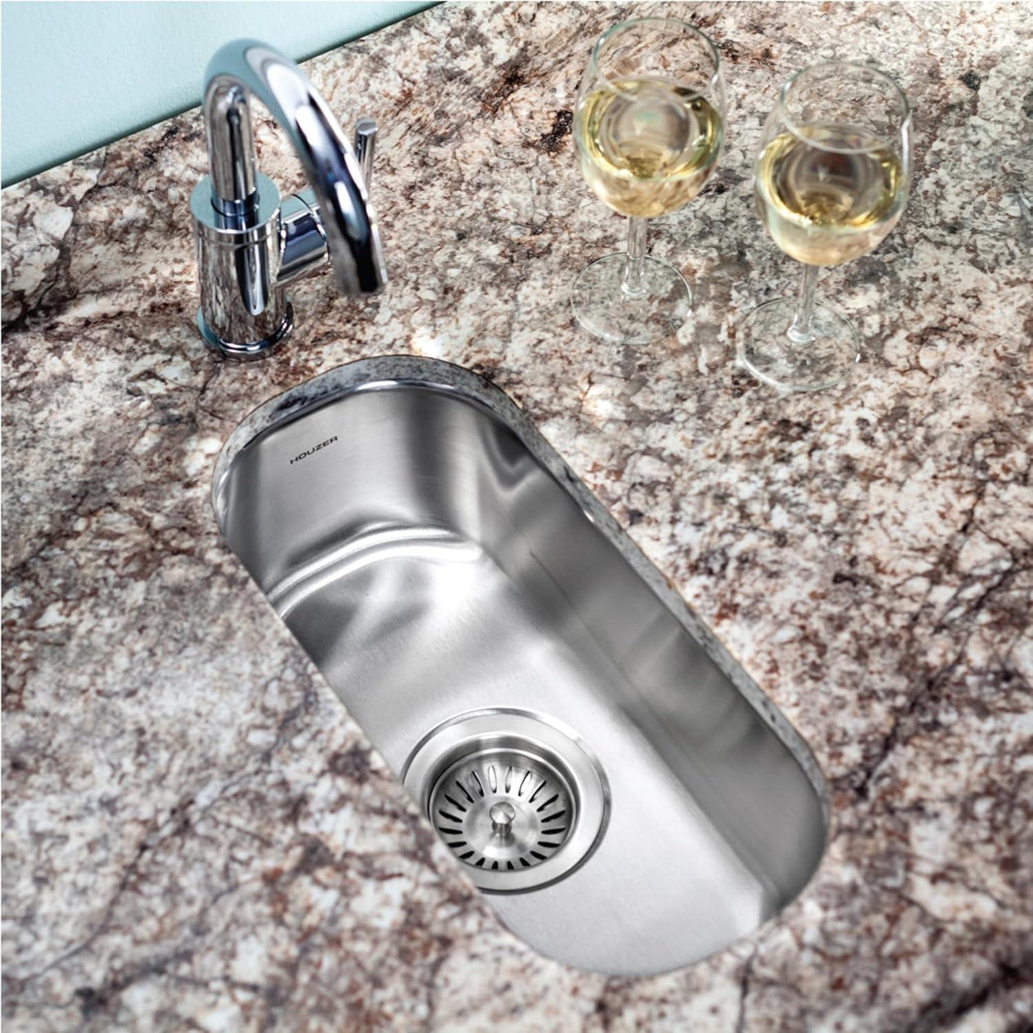 Houzer CS-1105-1 Club Series Undermount Stainless Steel Compact Bar/Prep Sink