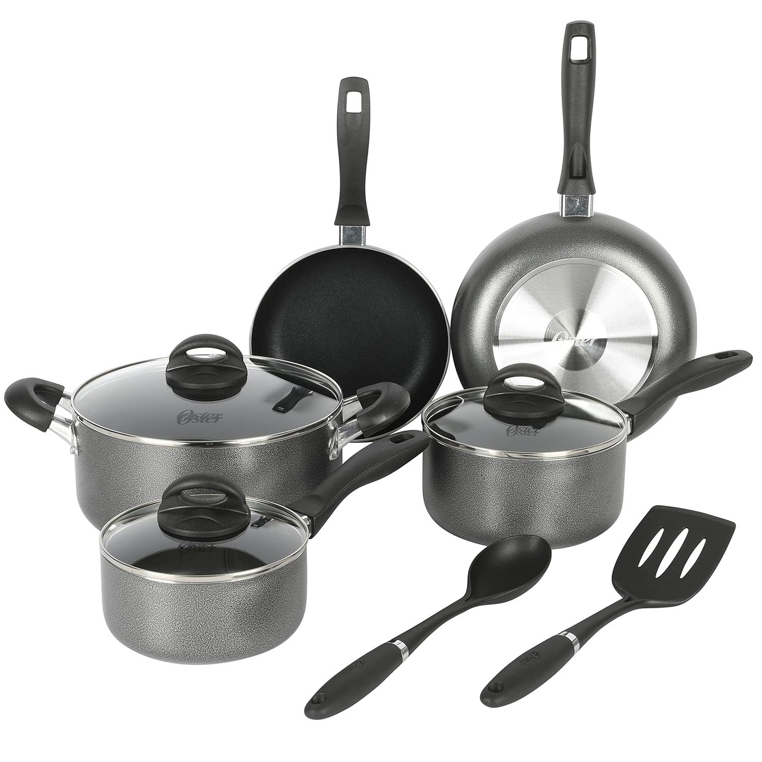 Oster Oster Clairborne 10 Piece Aluminum Cookware Set With Tools