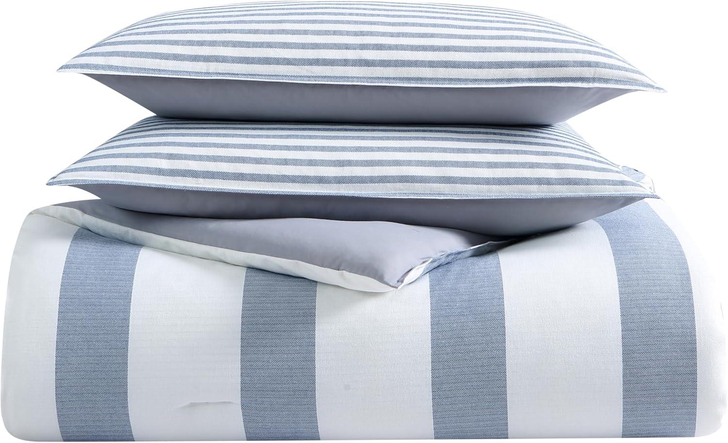 Nautica Nautica Fairwater Blue Cotton Reversible Comforter Set