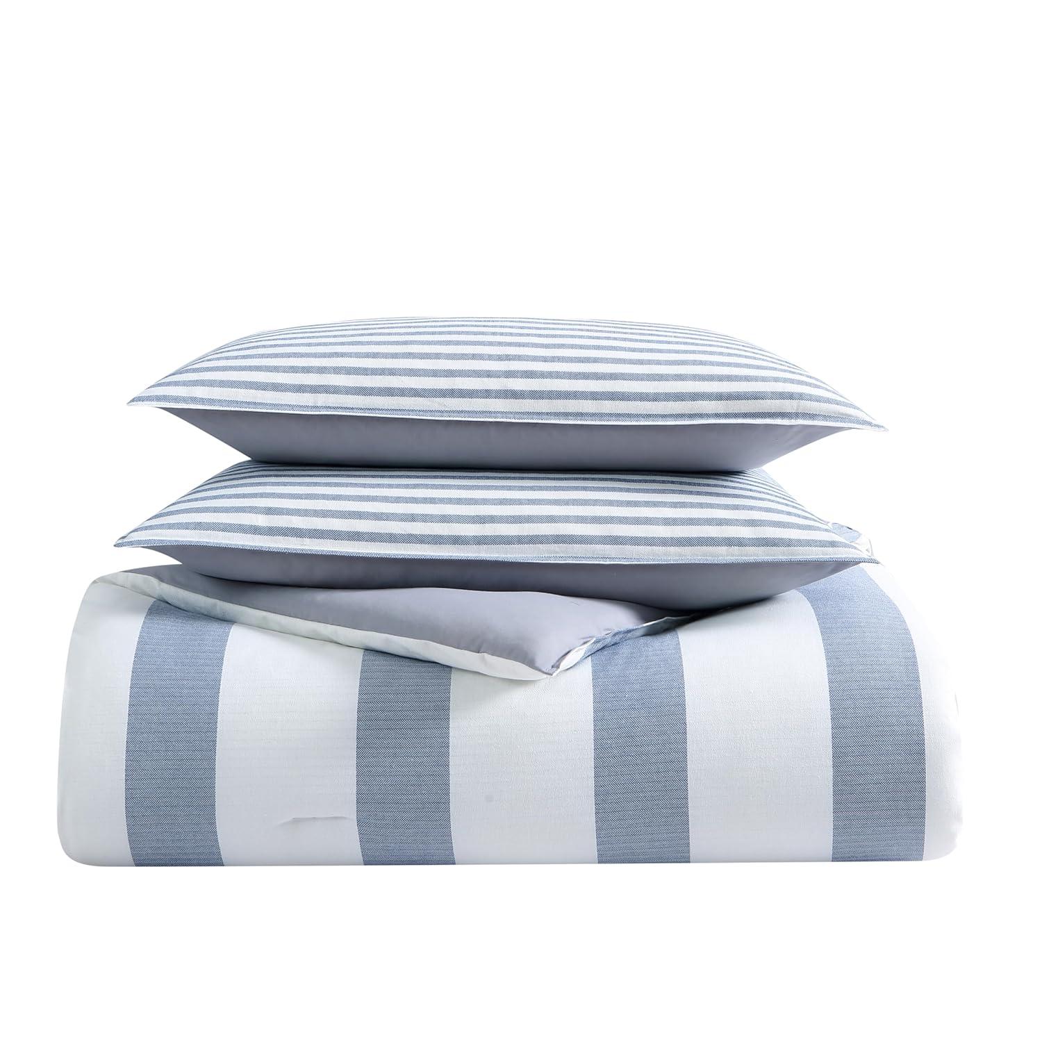 Nautica Nautica Fairwater Blue Cotton Reversible Comforter Set