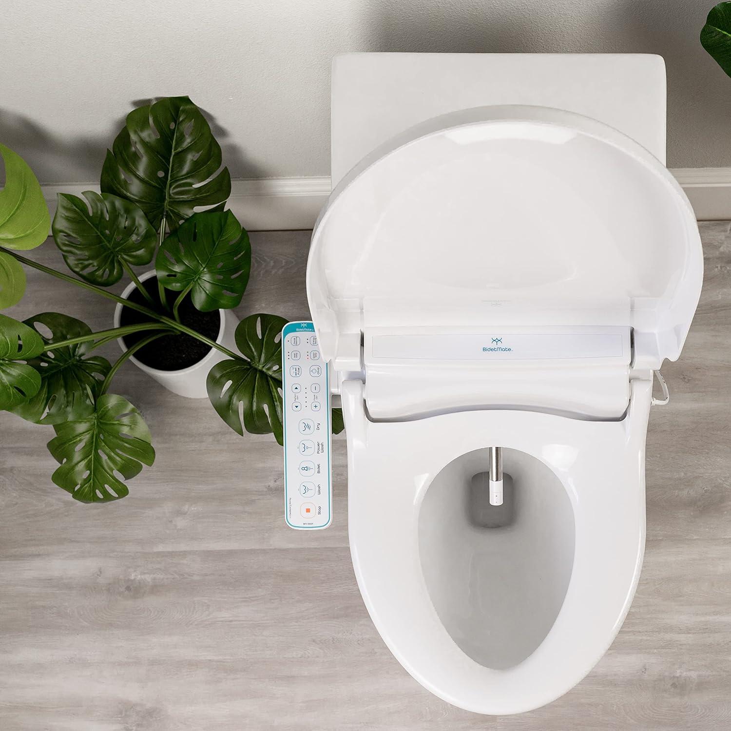 BidetMate 1000 Series Japanese Toilet Seat with Heated Bidet & Control Panel, Elongated