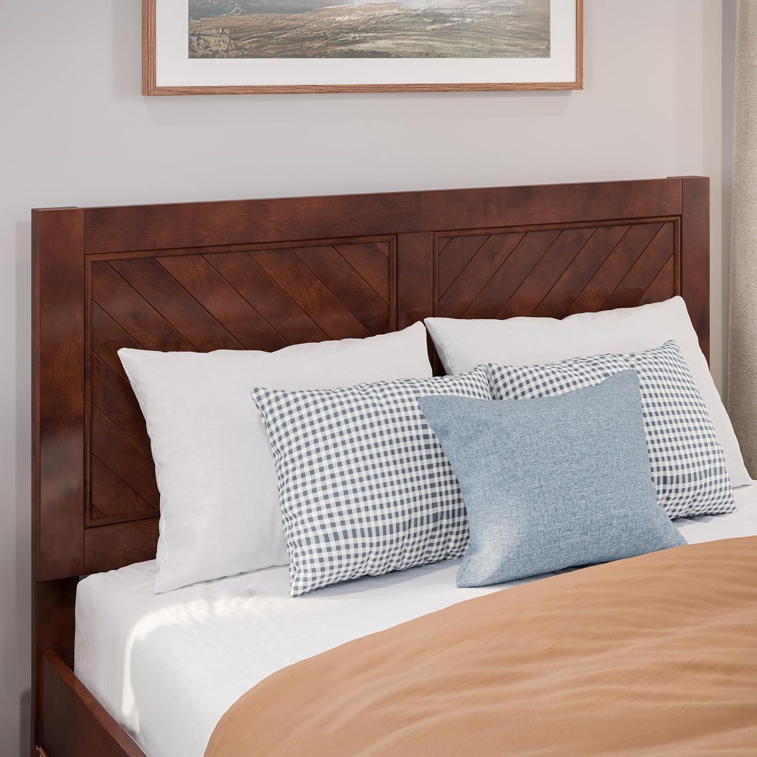 AFI Canyon Walnut Solid Wood Platform Bed with Matching Footboard & Twin Trundle, Full