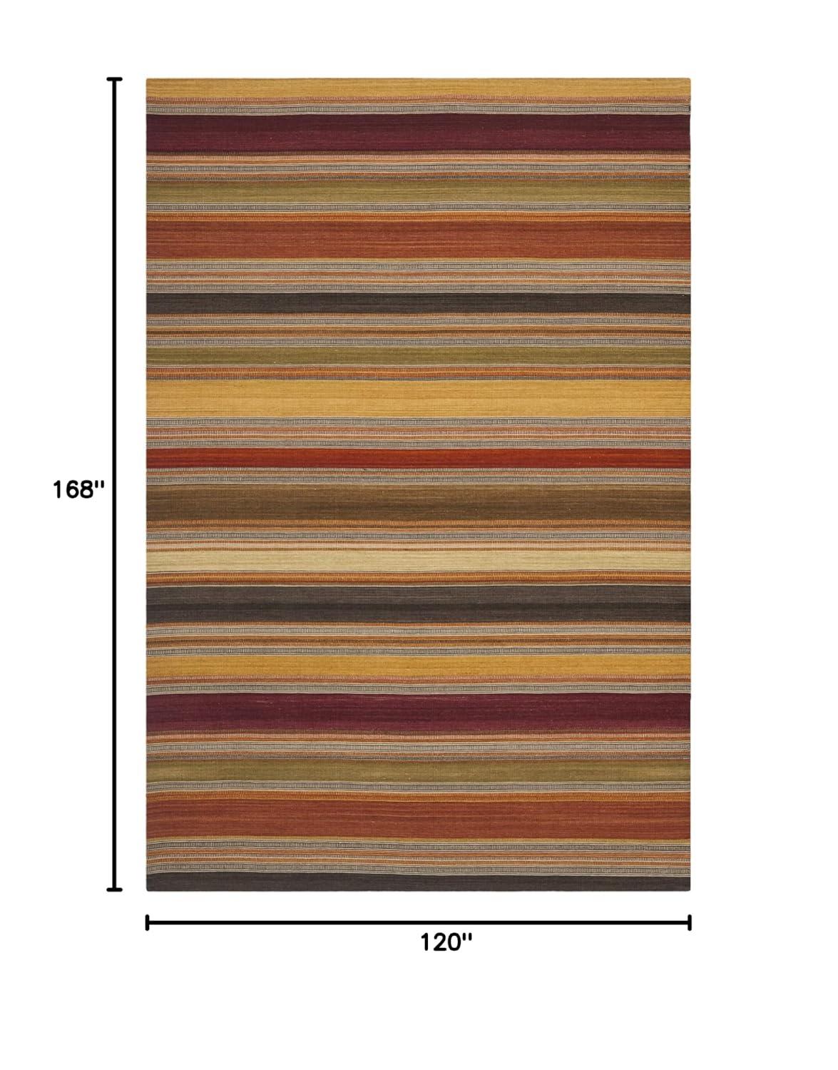 Striped Kilim STK315 Hand Woven Indoor Area Rug - Gold - 10'x14' - Safavieh
