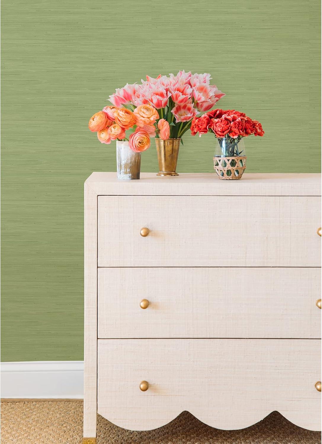 18 ft x 20.5 in x 0.025 in Grasscloth Peel and Stick Wallpaper Roll