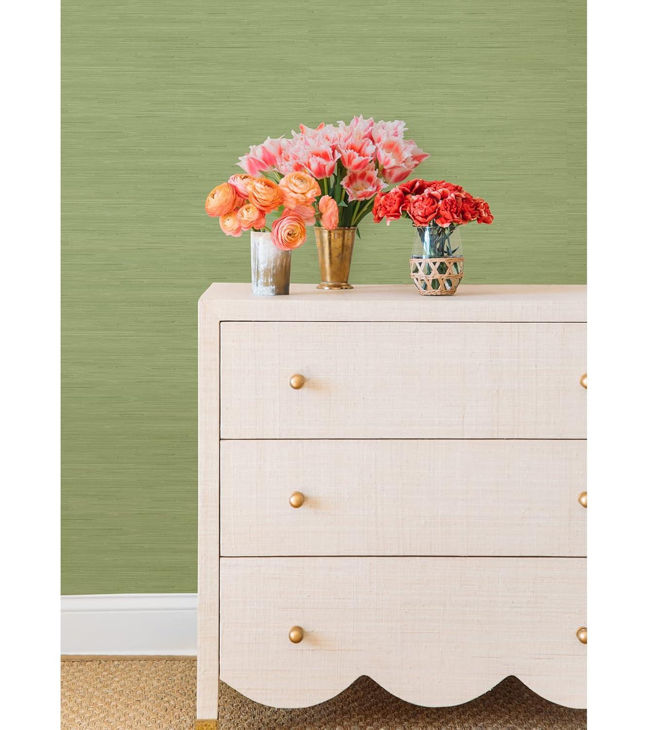 18 ft x 20.5 in x 0.025 in Grasscloth Peel and Stick Wallpaper Roll