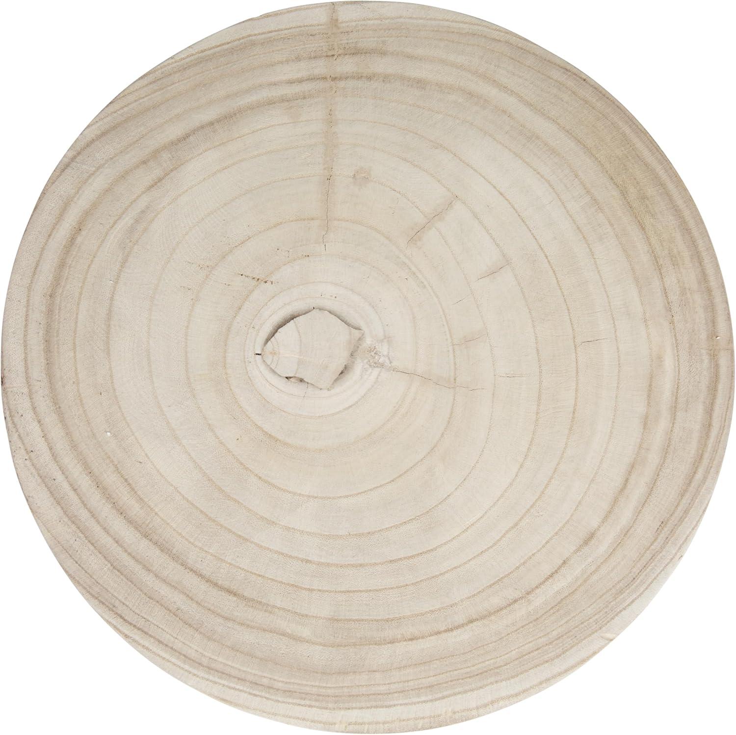 Storied Home Acacia Wood Metal Martini Accent Table with Marble Top Natural: Elegant Round Side Table, No Assembly Required