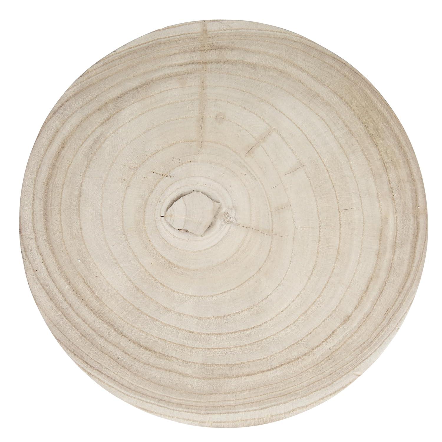 Storied Home Acacia Wood Metal Martini Accent Table with Marble Top Natural: Elegant Round Side Table, No Assembly Required