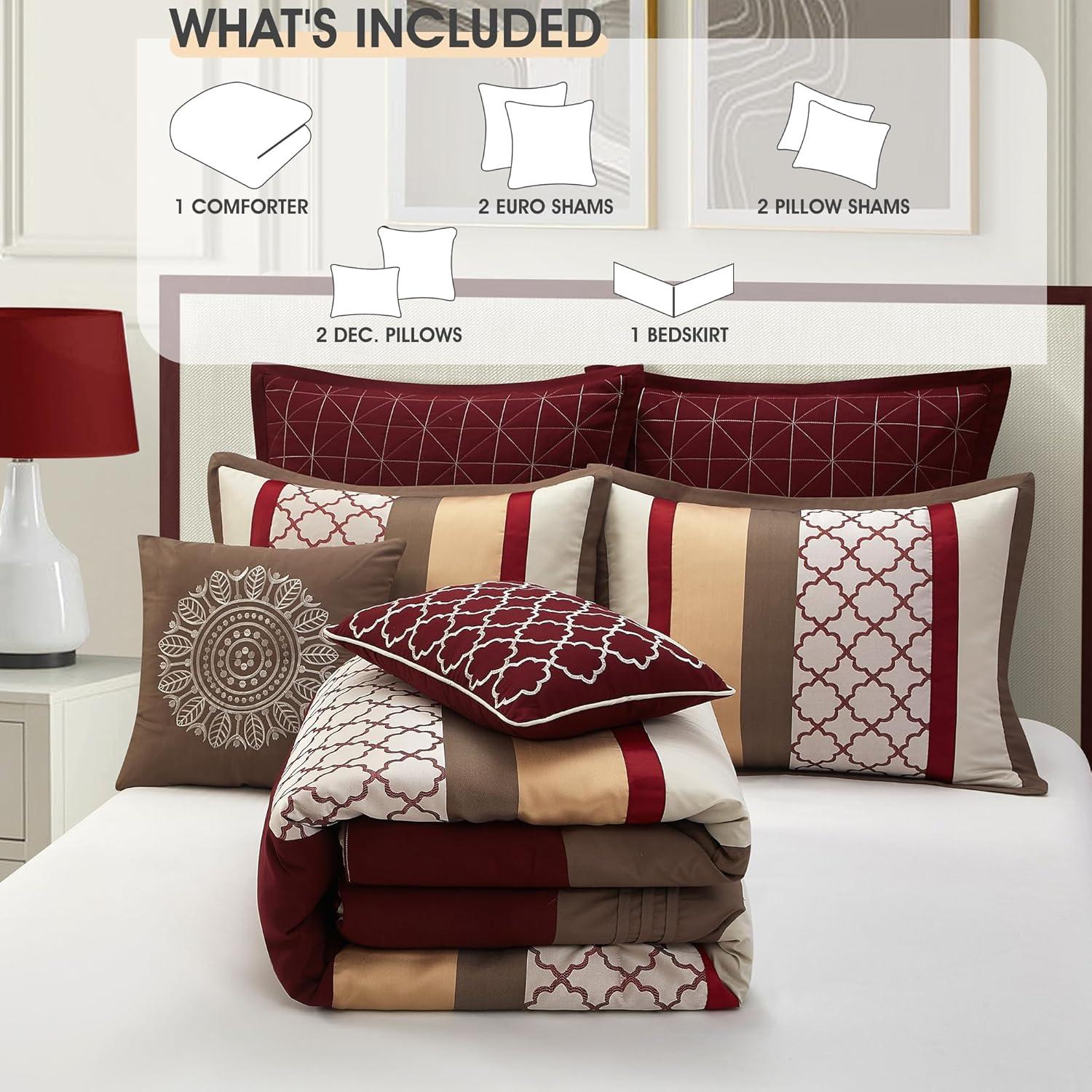 Nanshing America, Inc Avalon Microfiber Modern & Contemporary 8 Piece Comforter Set