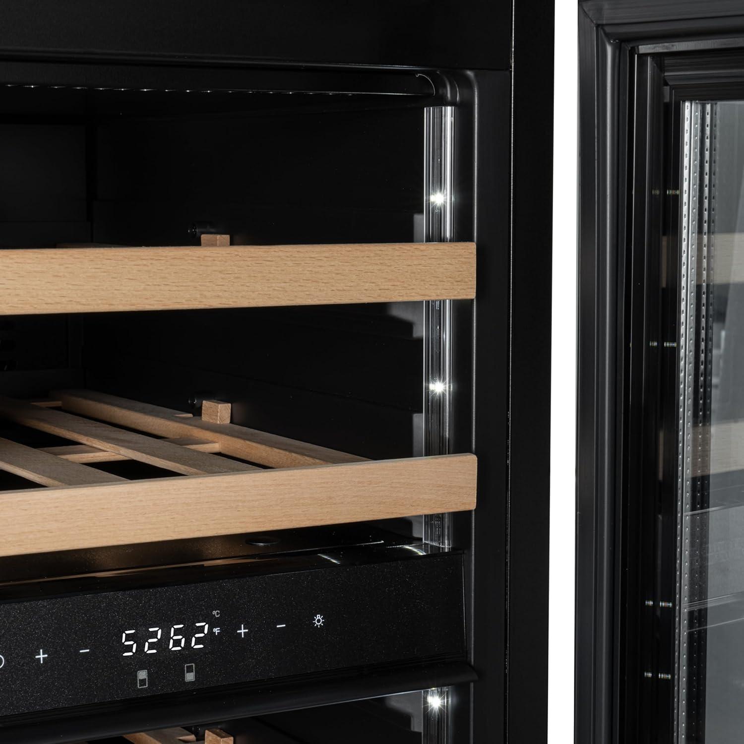 KoolMore KoolMore Reserve 15 in. Under-Counter Panel Ready Dual Zone 23 Bottle Wine Cooler Shelves