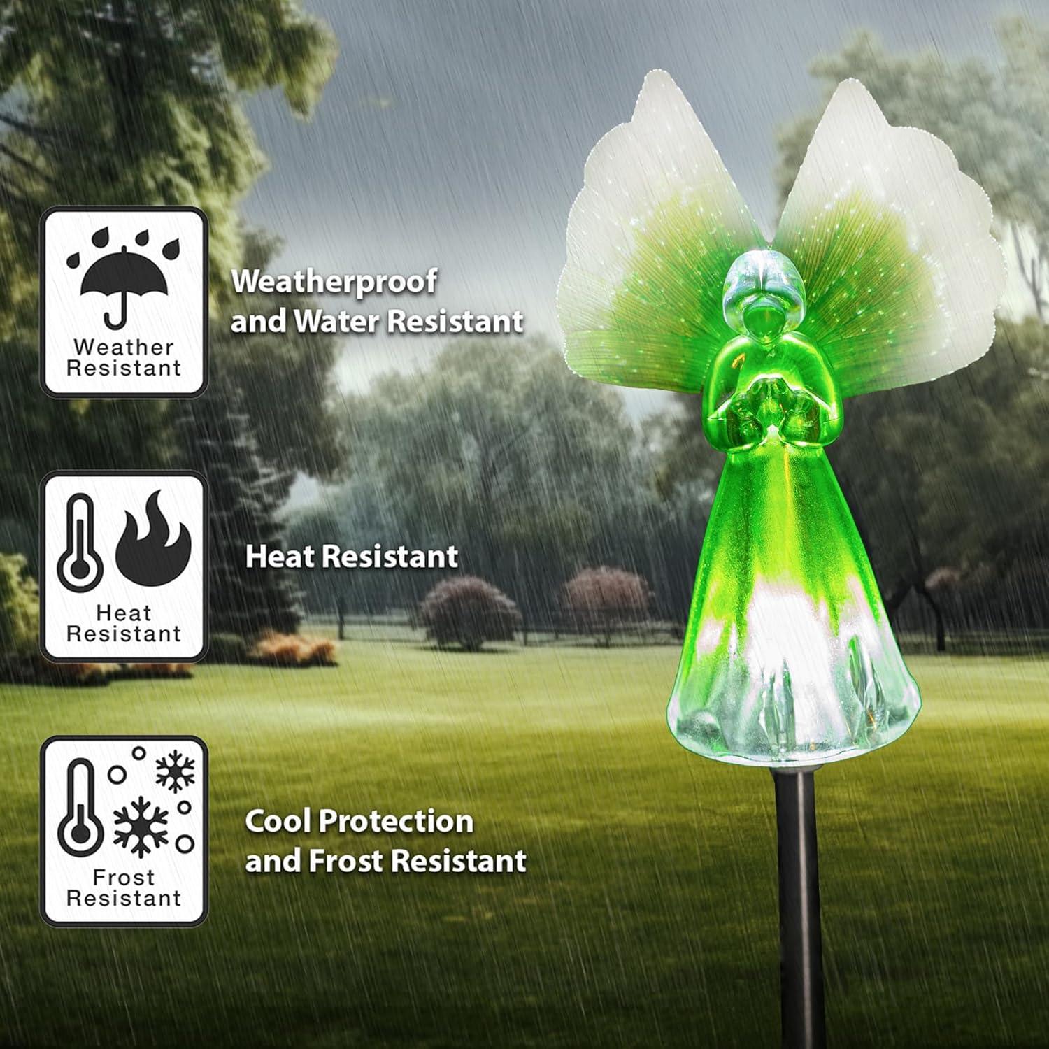 Crosslight SSS210019AB - Yellow Angel Solar Light Garden Stake, Green