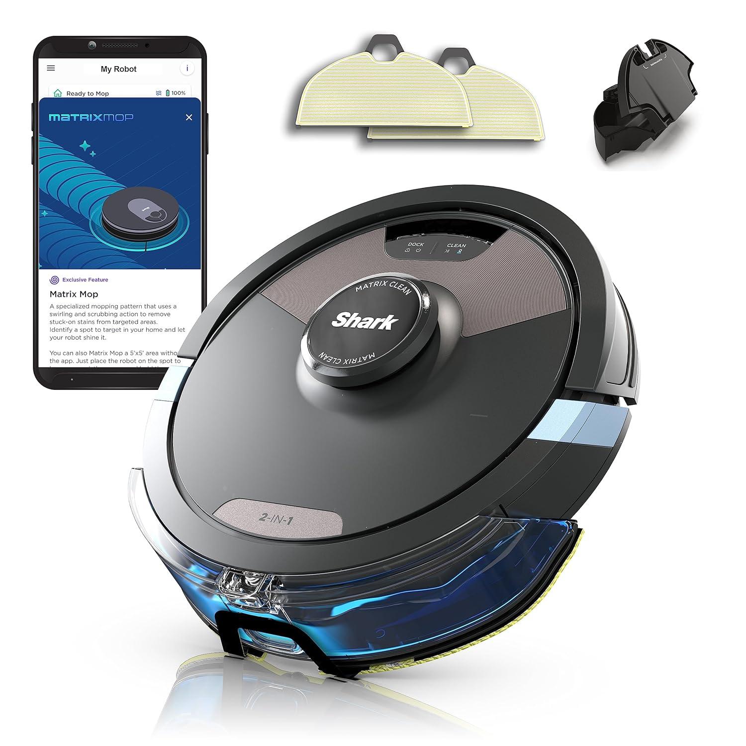 Shark AI Ultra Robot Vacuum and Mop with Matrix Clean Navigation, CleanEdge Technology, Perfect for Pet Hair, Compatible with Alexa, Black (Renewed)