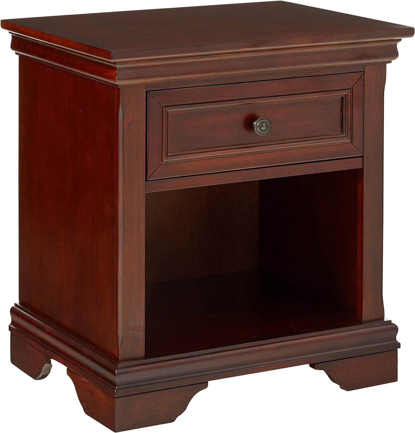 Lafayette Cherry Mahogany 1-Drawer Nightstand with Open Storage