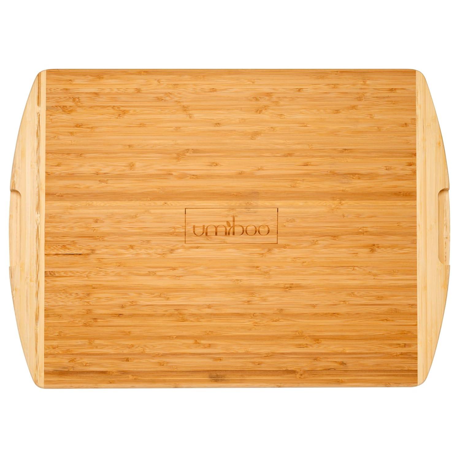 Umiboo Dual-Colored Bamboo Cutting Board (XXL, 36 x 24 inches)