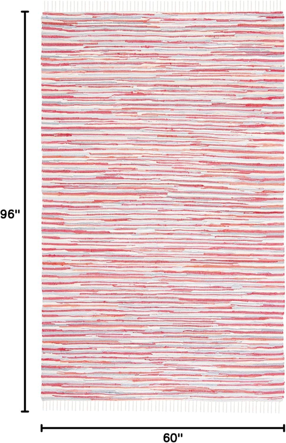 Rag Rug RAR129 Hand Woven Indoor Area Rug - Red/Multi - 5'x8' - Safavieh.