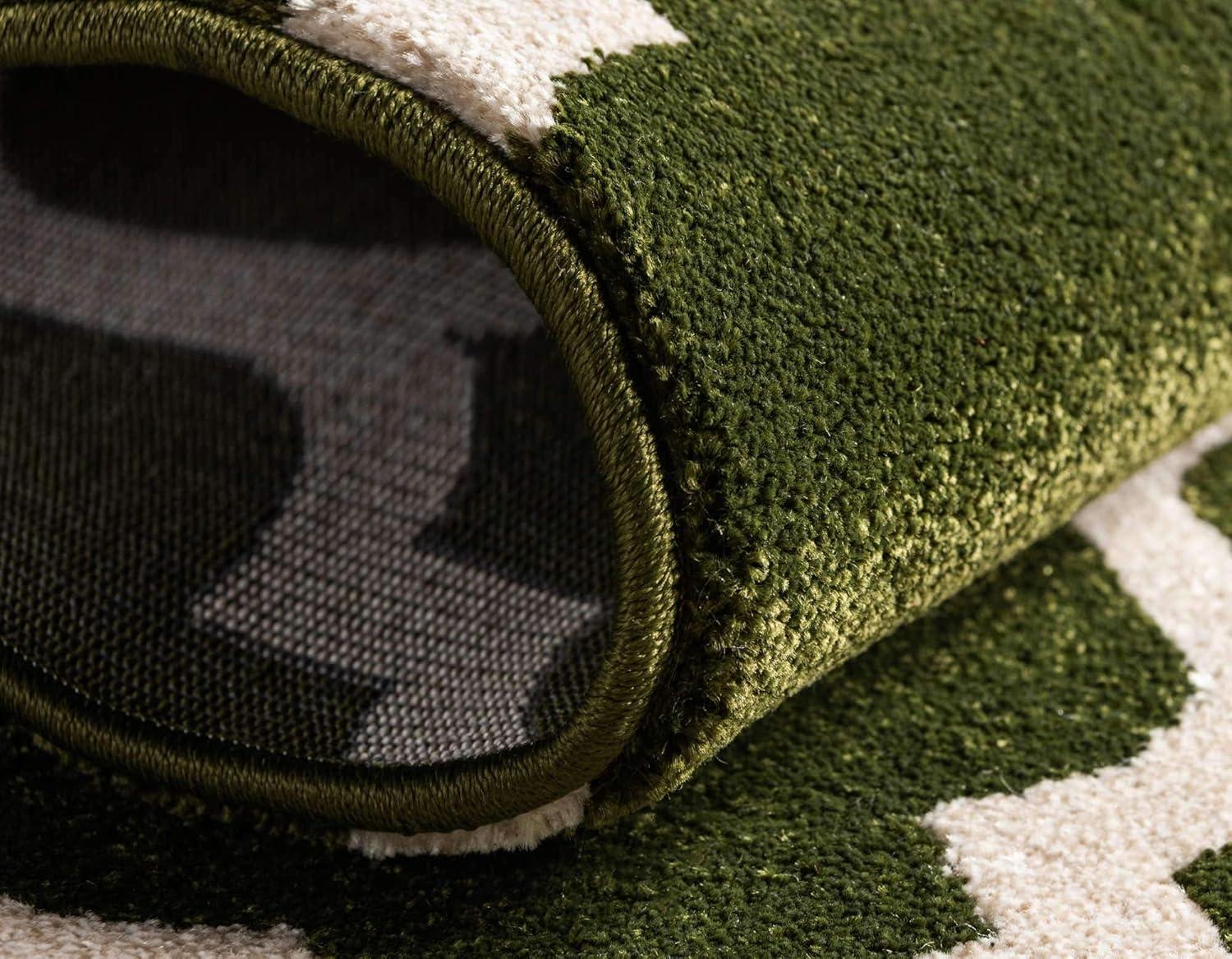 Unique Loom Trellis Collection Area Rug - Philadelphia (5' 1" x 8' Rectangle Dark Green/Beige)