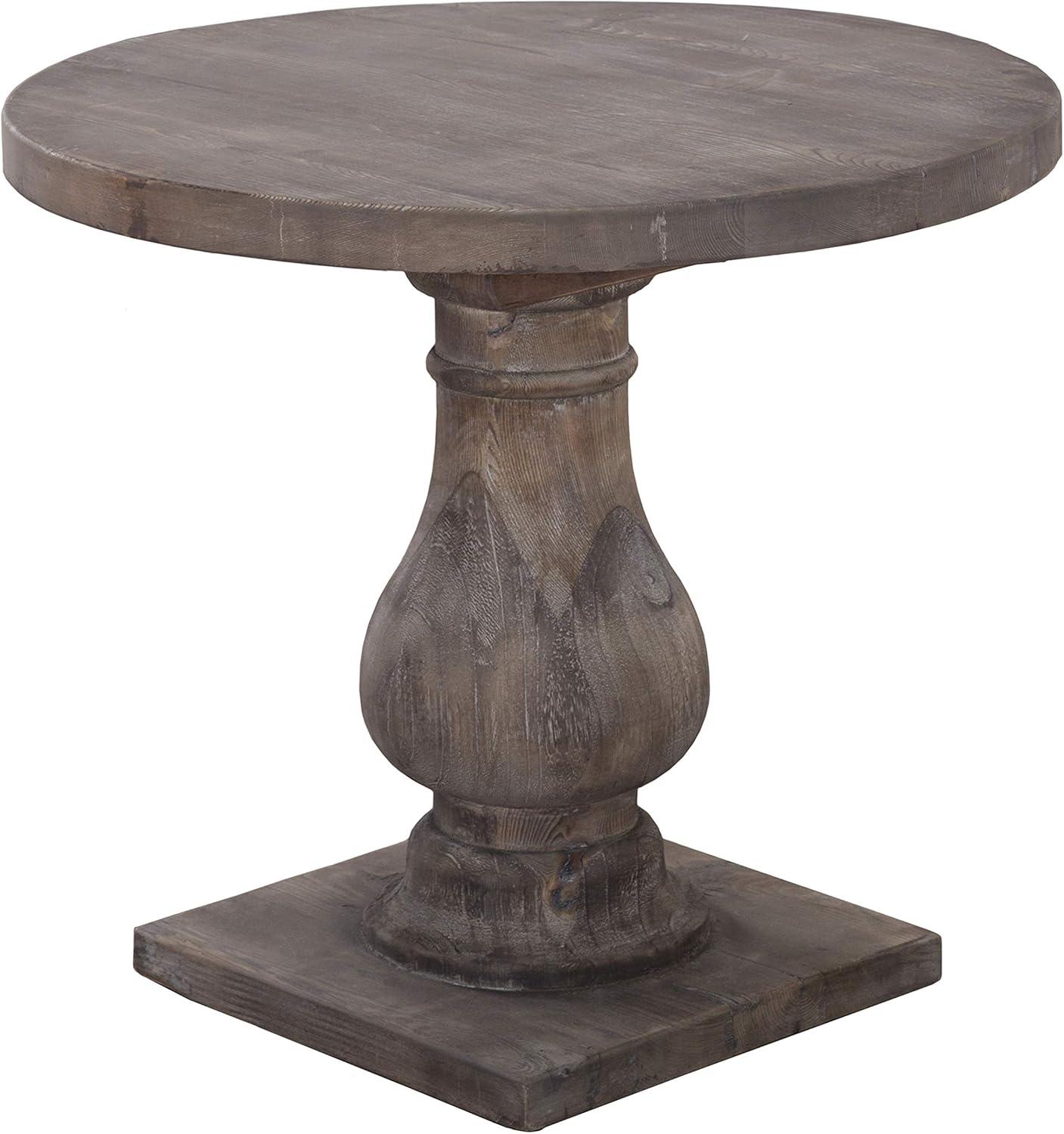 Rustic Brown Reclaimed Pine Round End Table