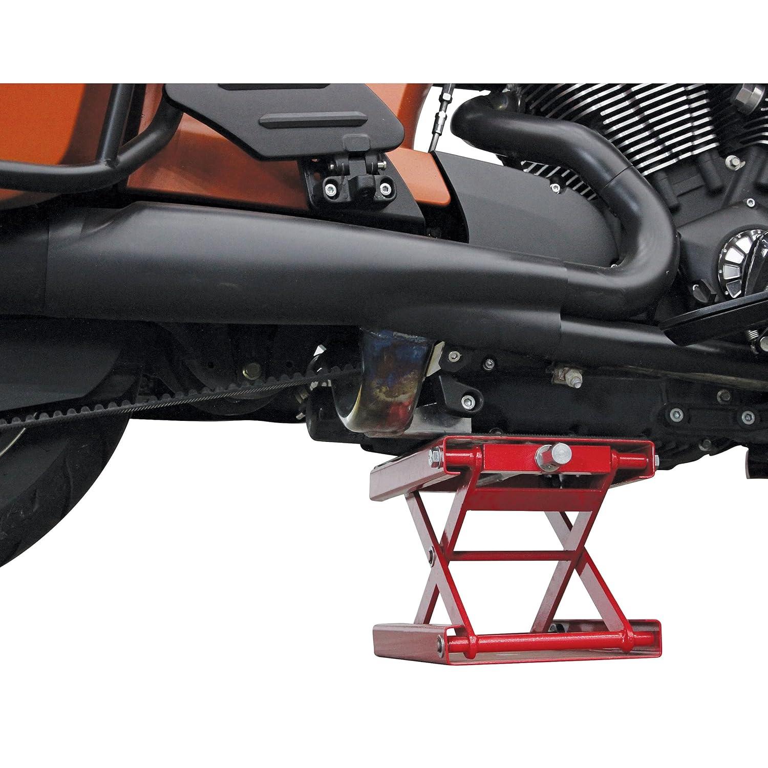 Extreme Max 5001.5044 1100 lb. Motorcycle Scissor Jack for Repair and Maintenance - Wide Non-Slip Padded Deck (9" x 15-1/8")