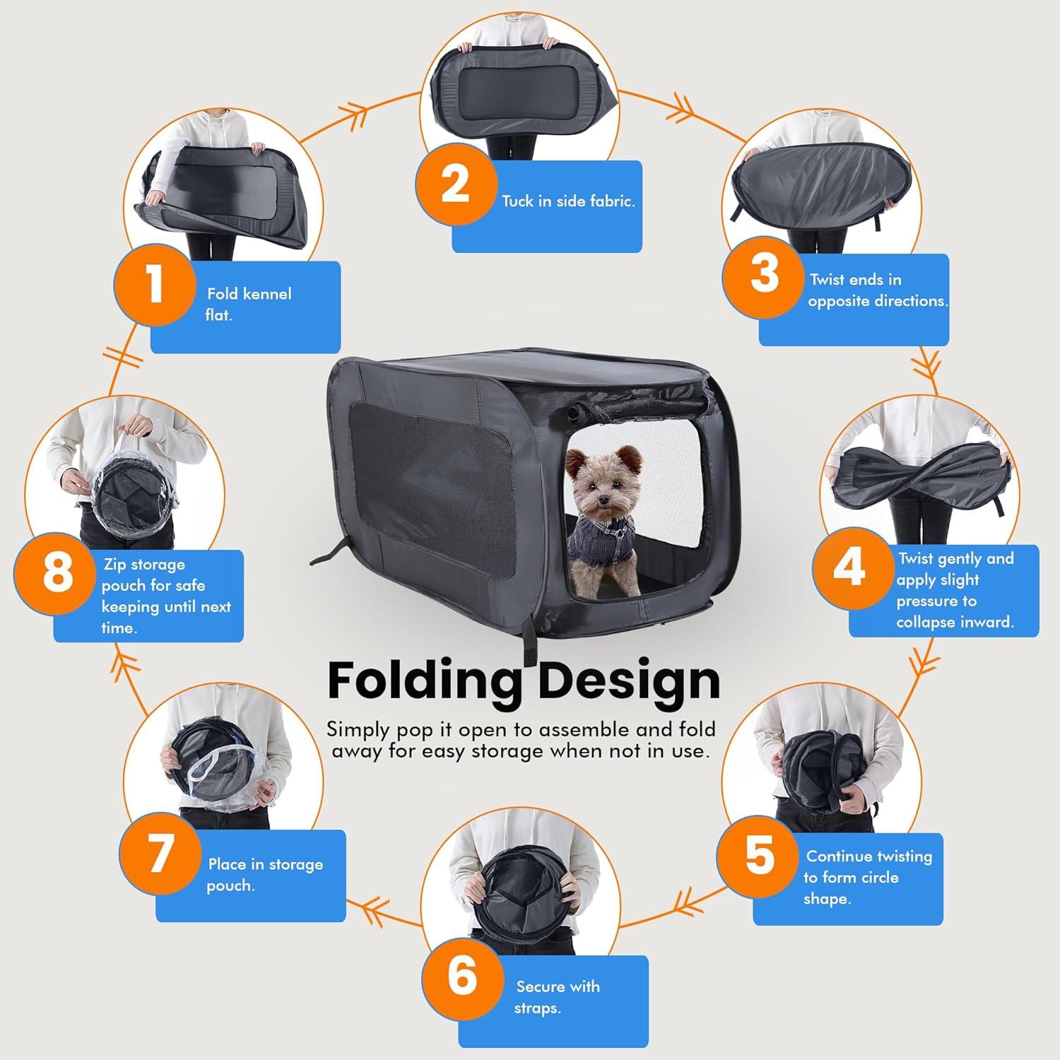 Beatrice Home Fashions Collapsible Pet Carrier with 1 Door