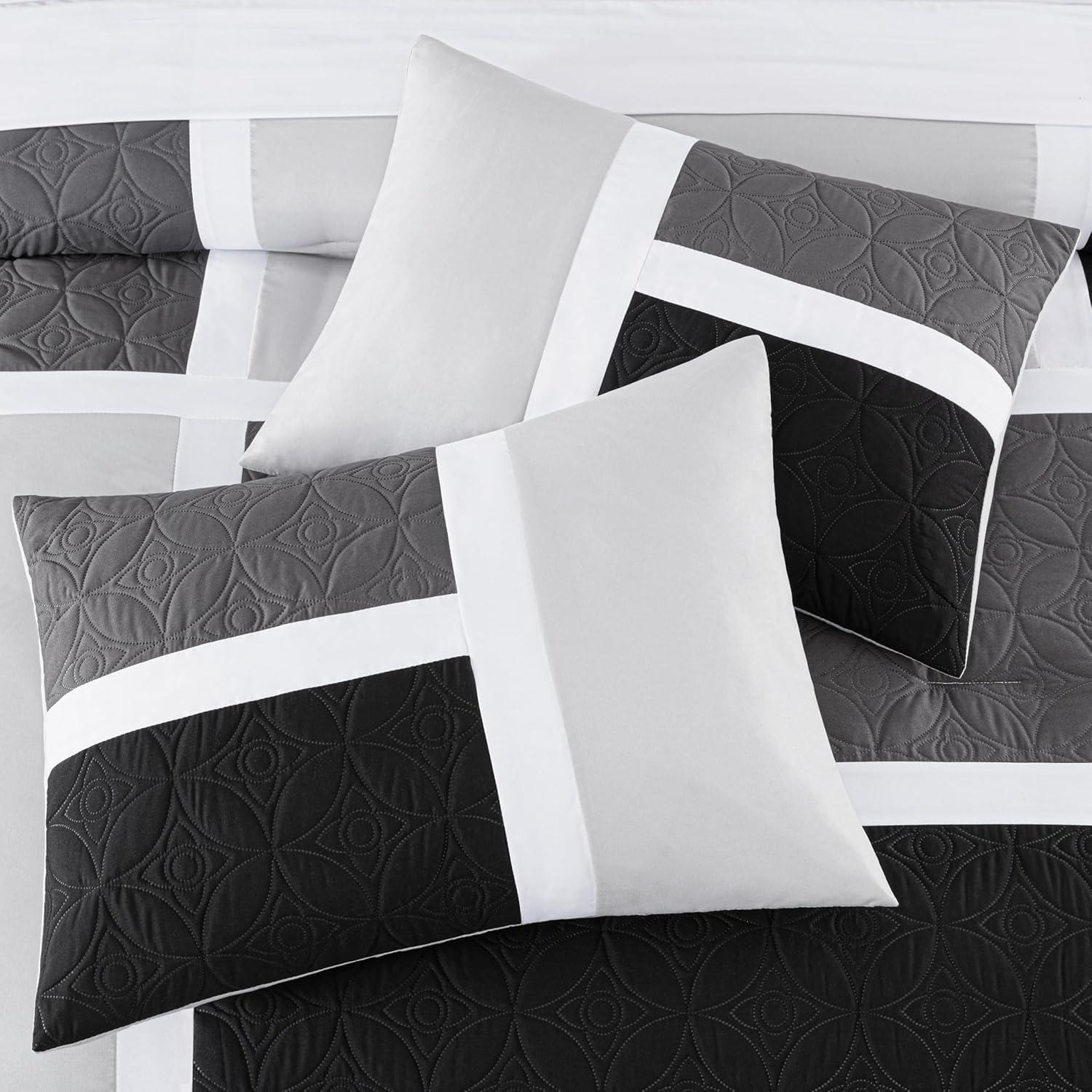 Chezmoi Collection Upland Patchwork 7 Piece Comforter Set