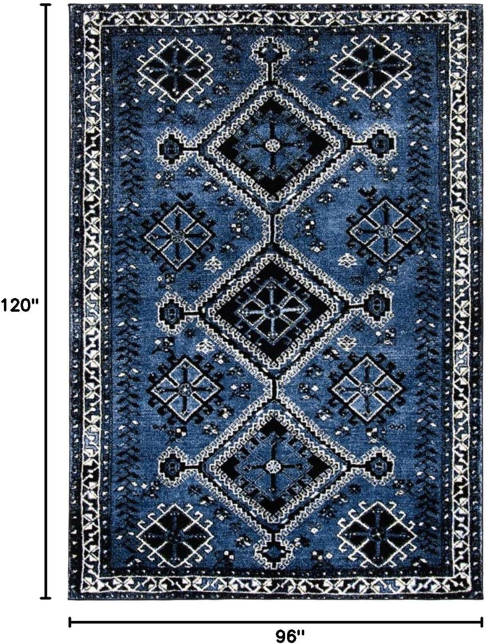 Vintage Hamadan VTH293 Power Loomed Area Rug - Blue/Black - 8'x10' - Safavieh.