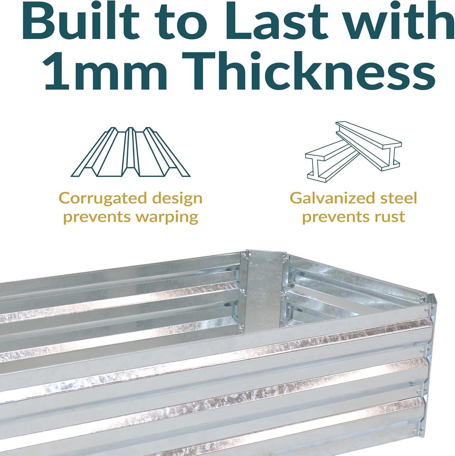 Ippolito Rectangular Galvanized Steel Raised Garden Bed