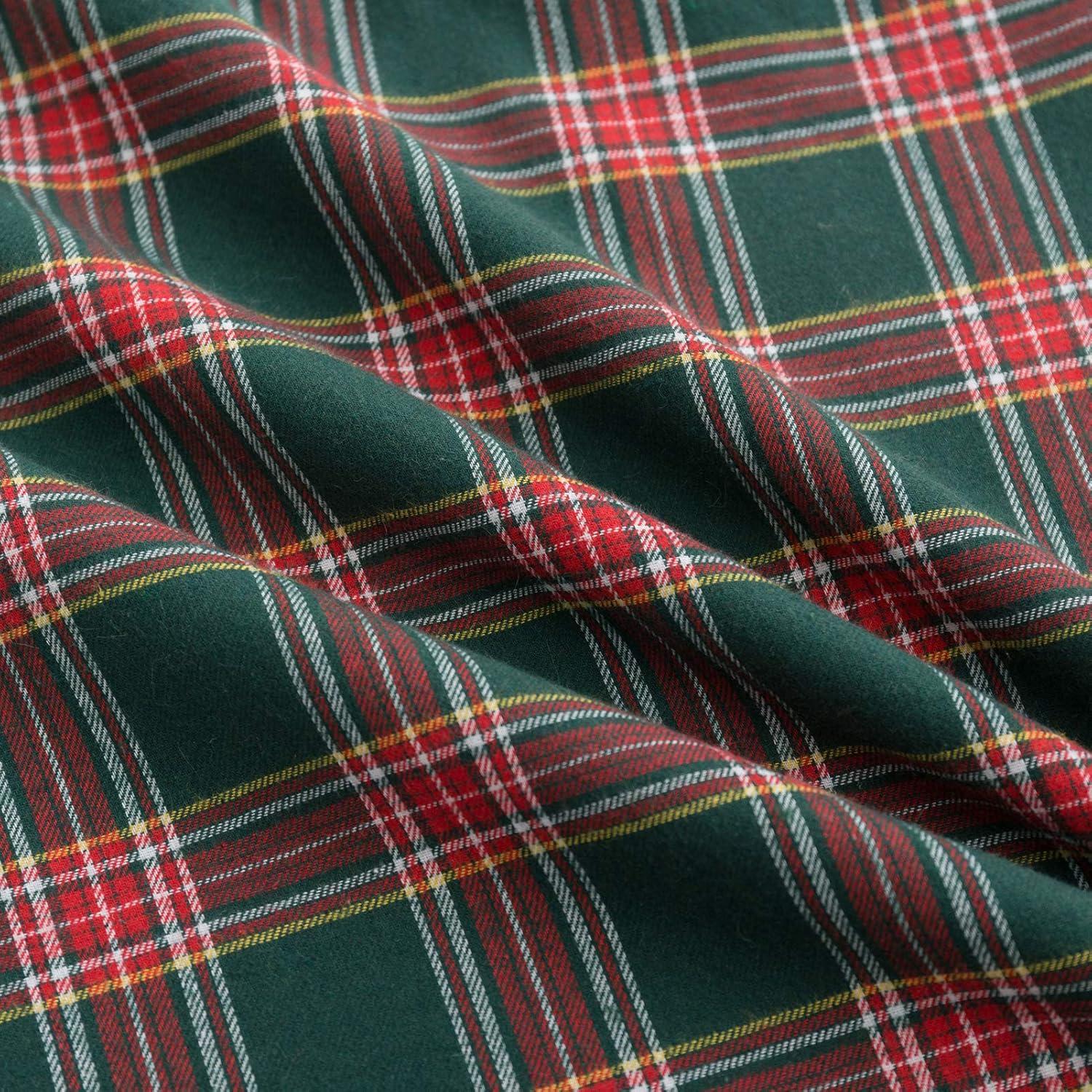 Set of 2 Christmas Scottish Tartan Plaid Throw Pillow Covers Cushion Case for Farmhouse Home Decor, 18 x 18 Inches