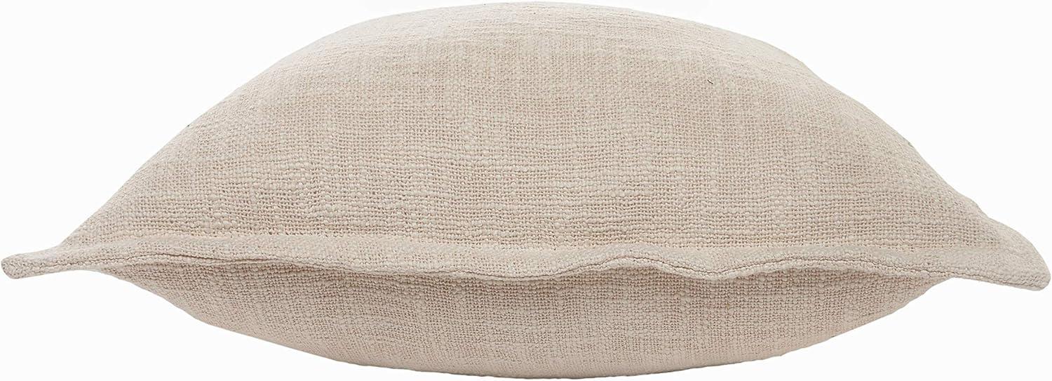 Ox Bay 20" x 20" Hand-Woven Beige Solid Organic Cotton Pillow Cover