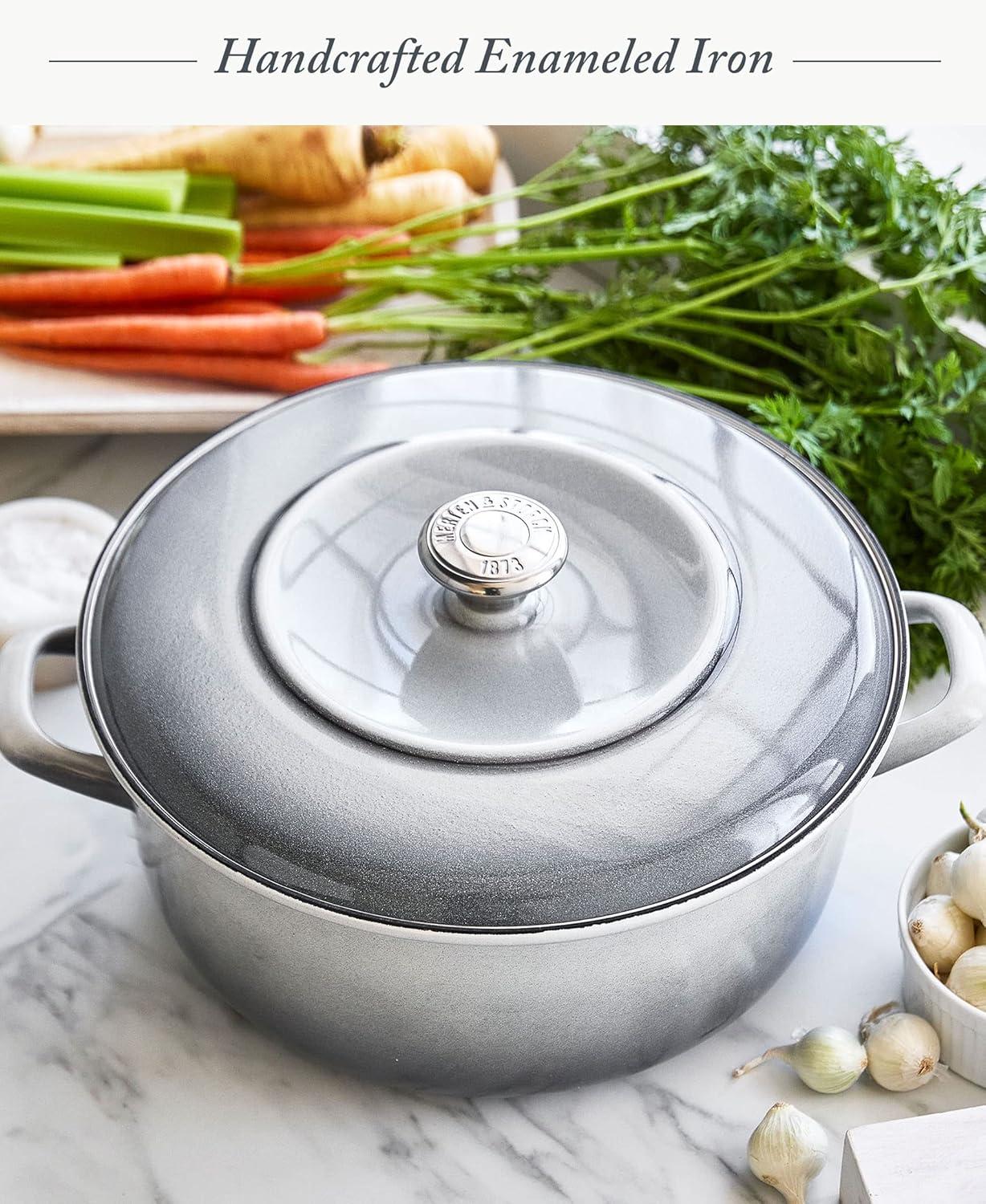 Merten and Storck Merten And Storck 7 Quarts Non-Stick Enameled Cast Iron Round Dutch Oven