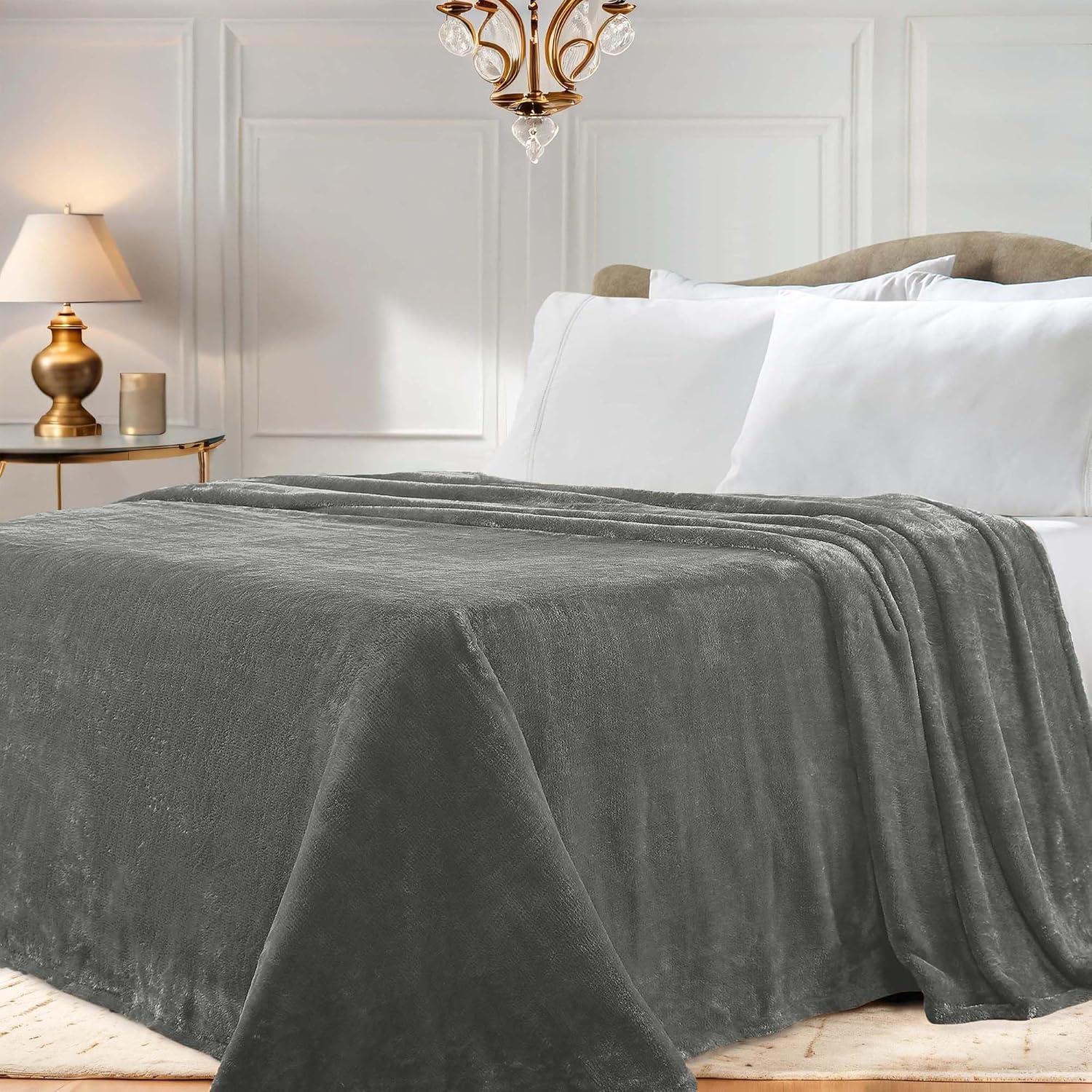 Superior Superior Solid Polyester Reversible All-Season Fleece Throws Blanket
