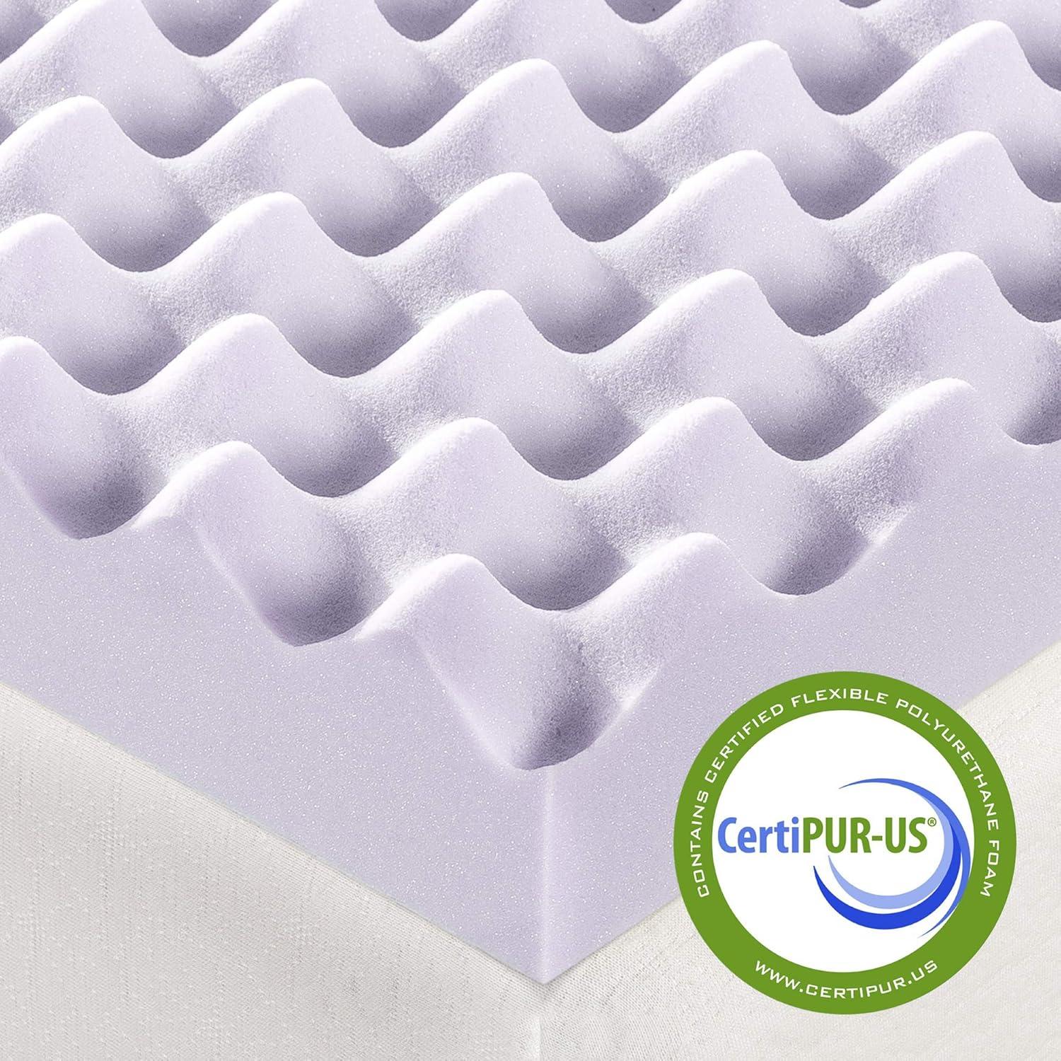 BDEUS 3 inch Gel Cooling Memory Foam Mattress Topper, Memory Foam Egg Crate Mattress Topper, CertiPUR-US Certified, Full Size