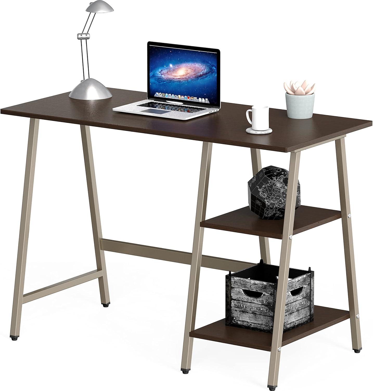 SHW Trestle 43-Inch Home Office Computer Desk, Espresso