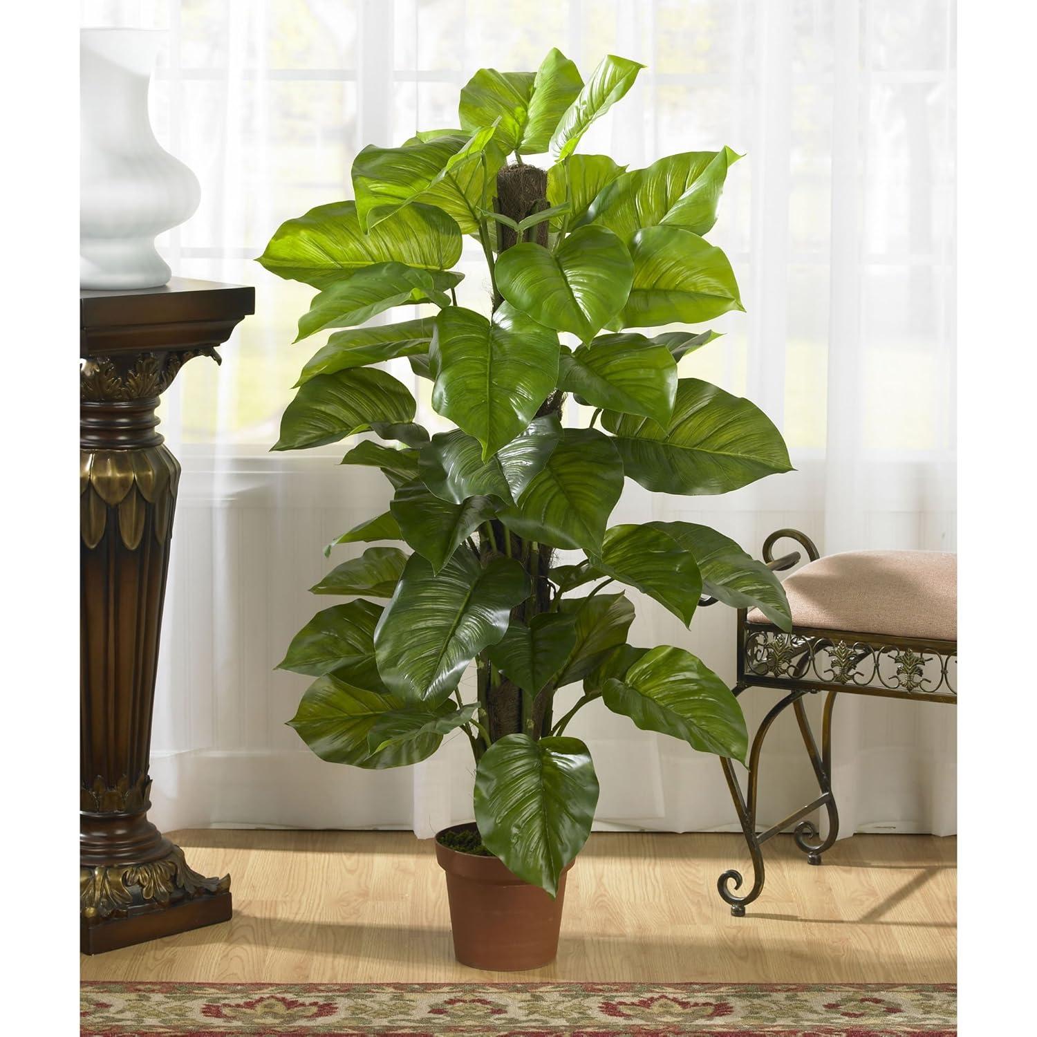 52" Faux Large Leaf Philodendron Plant