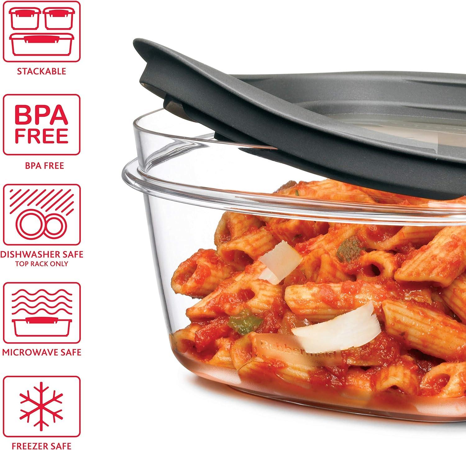 28-Piece Clear and Grey BPA-Free Food Storage Container Set