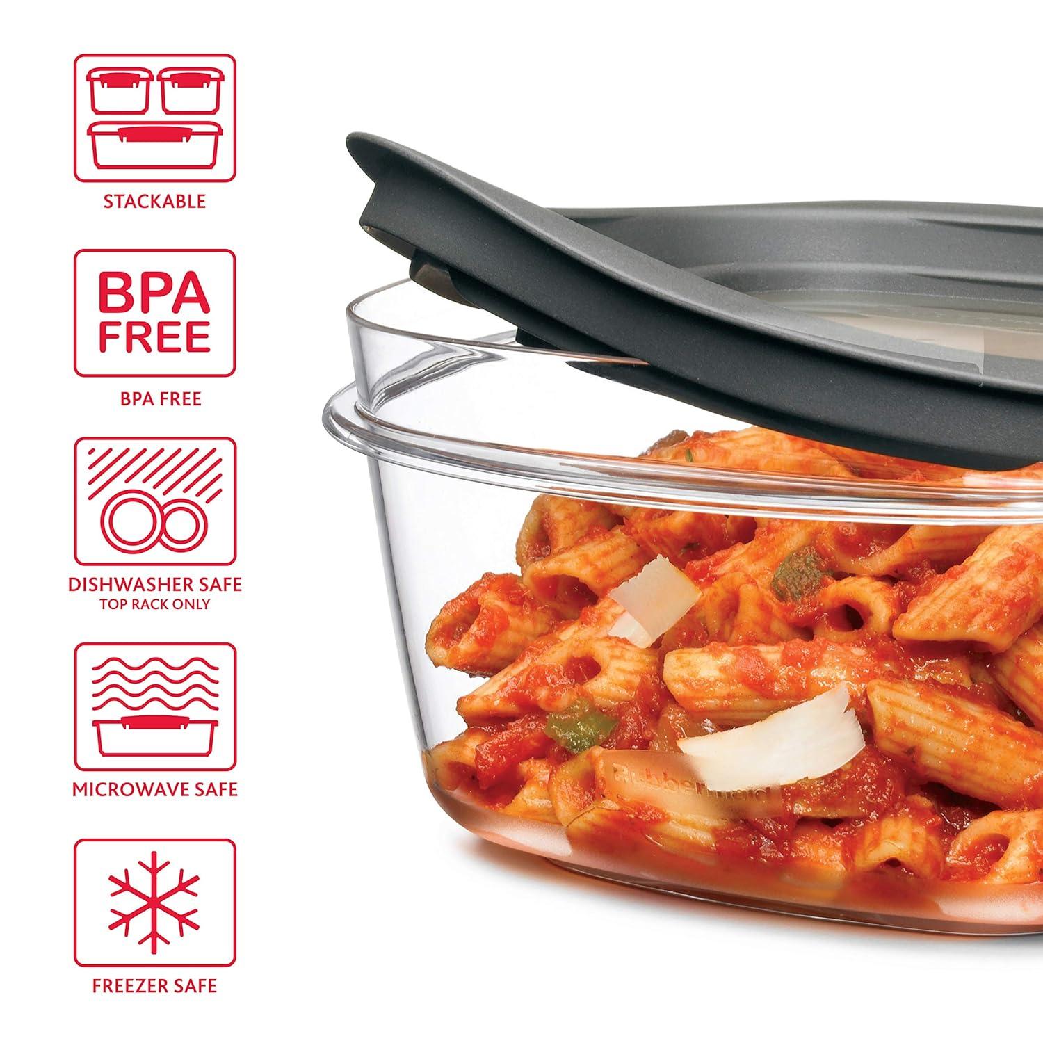 Rubbermaid Meal Prep Premier Food Storage Container, 28 Piece Set, Grey
