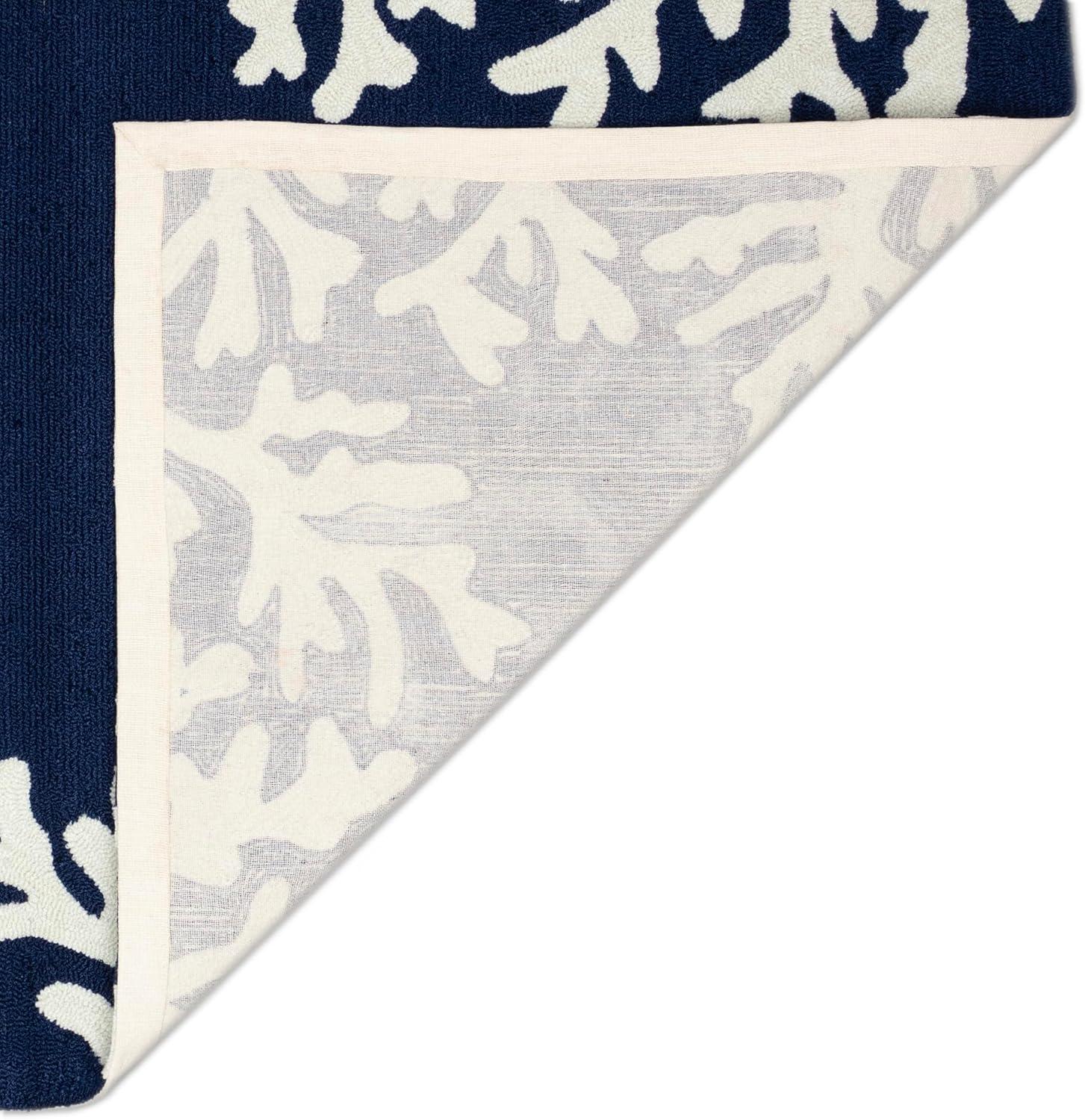 Liora Manne Capri Area Rug Navy Indoor Outdoor Weather Fade Resistant 6x9