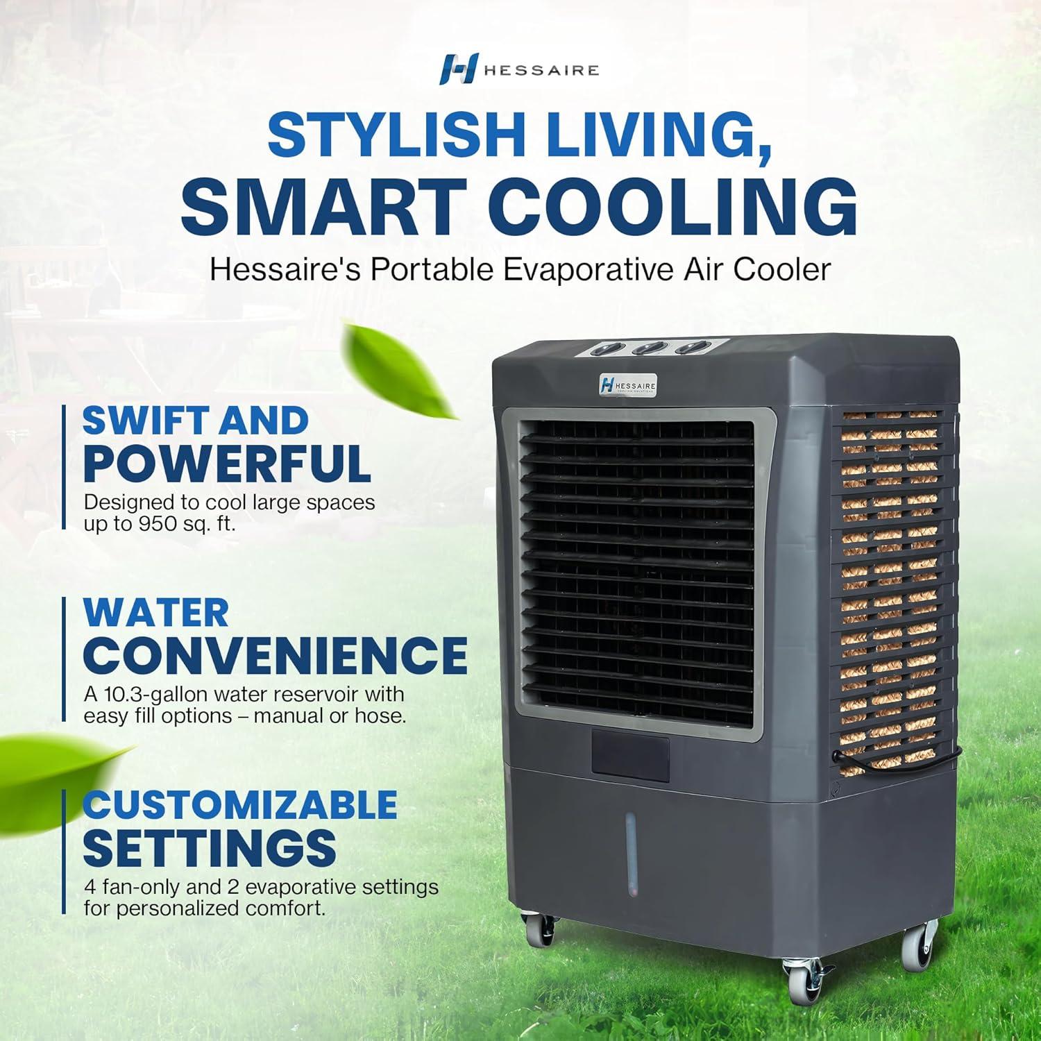 Hessaire Portable 950 Sq. Ft. Evaporative Cooler Humidifier for Outdoor Use Only
