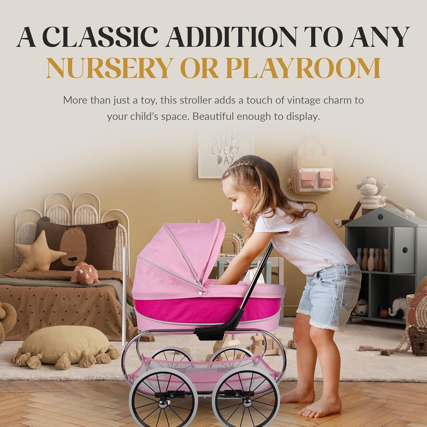 Valco Baby Princess Doll Stroller, High Quality Toy Stroller for Toddlers & Children, Excellent Holiday Gift for Realistic Pretend Play