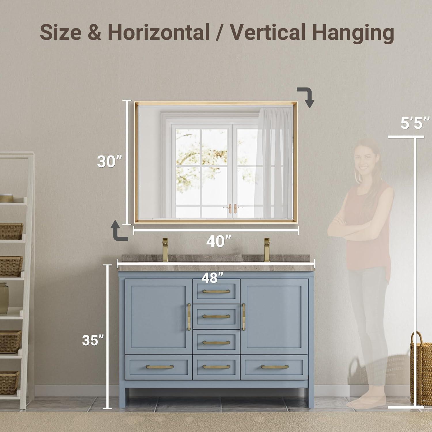 Decorative Wall Mirror Beveled Design, Bathroom Vanity Mirror Accent Mirror Finish