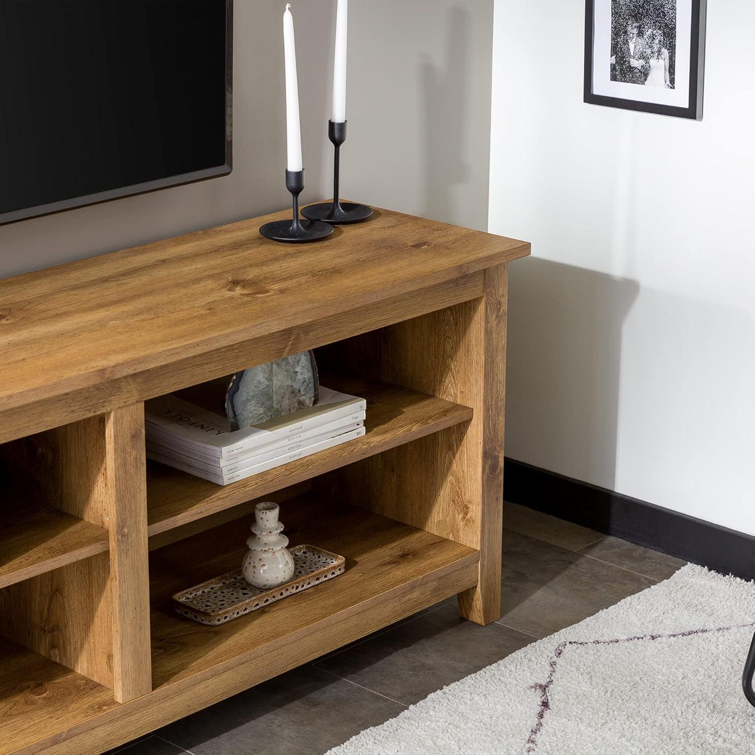 Walker Edison Simple 58" Wood TV Stand in Barnwood (TVs up to 60")