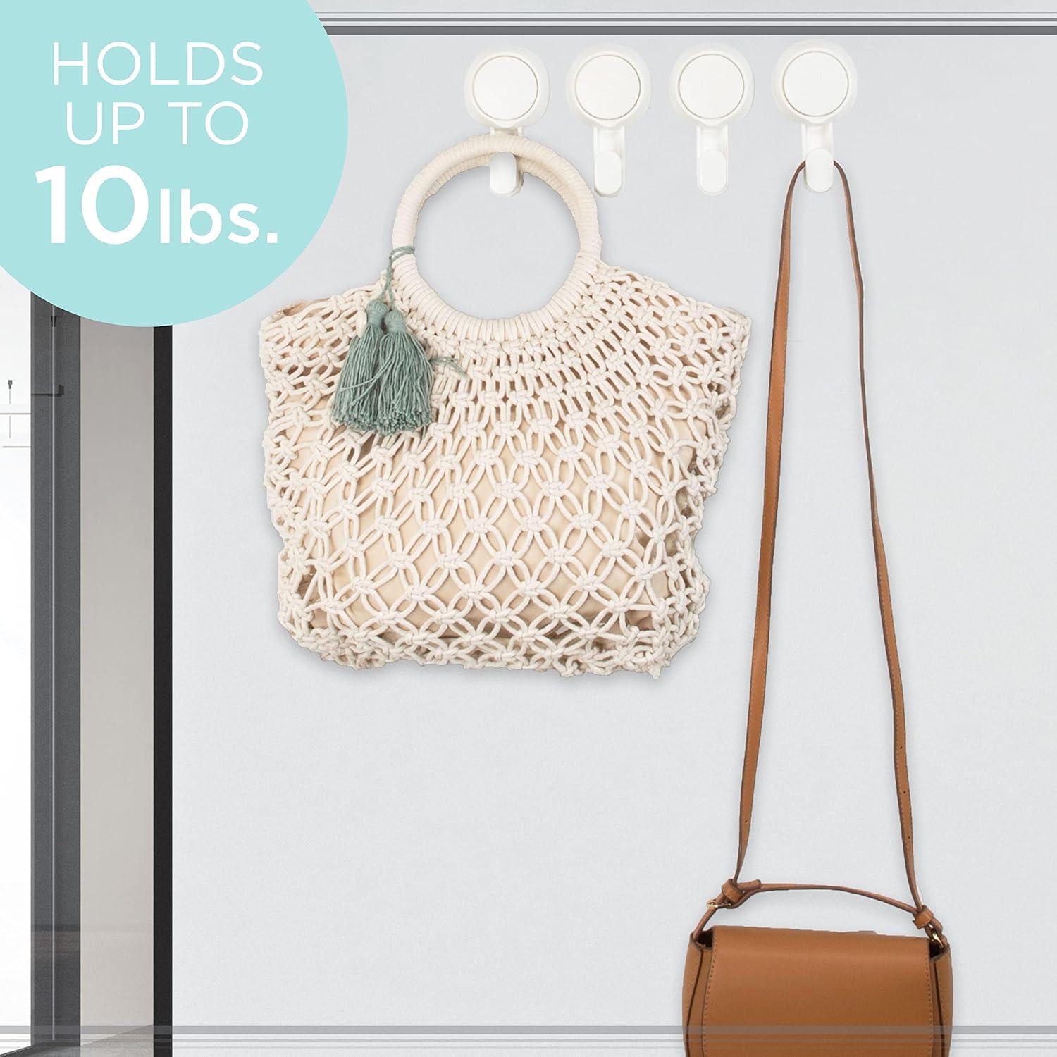 Bath Bliss 4 Pack Plastic Gel-Suction Power Hooks, White