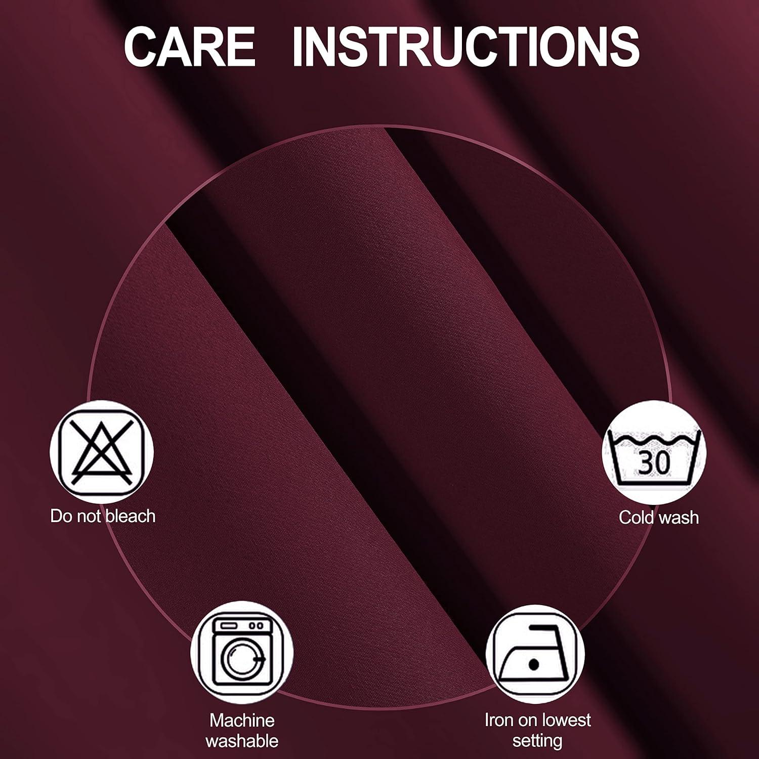 LEMOMO Burgundy Blackout Curtains 38 x 54 Inch Length/Set of 2 Curtain Panels/Thermal Insulated Room Darkening Blackout Curtains for Bedroom