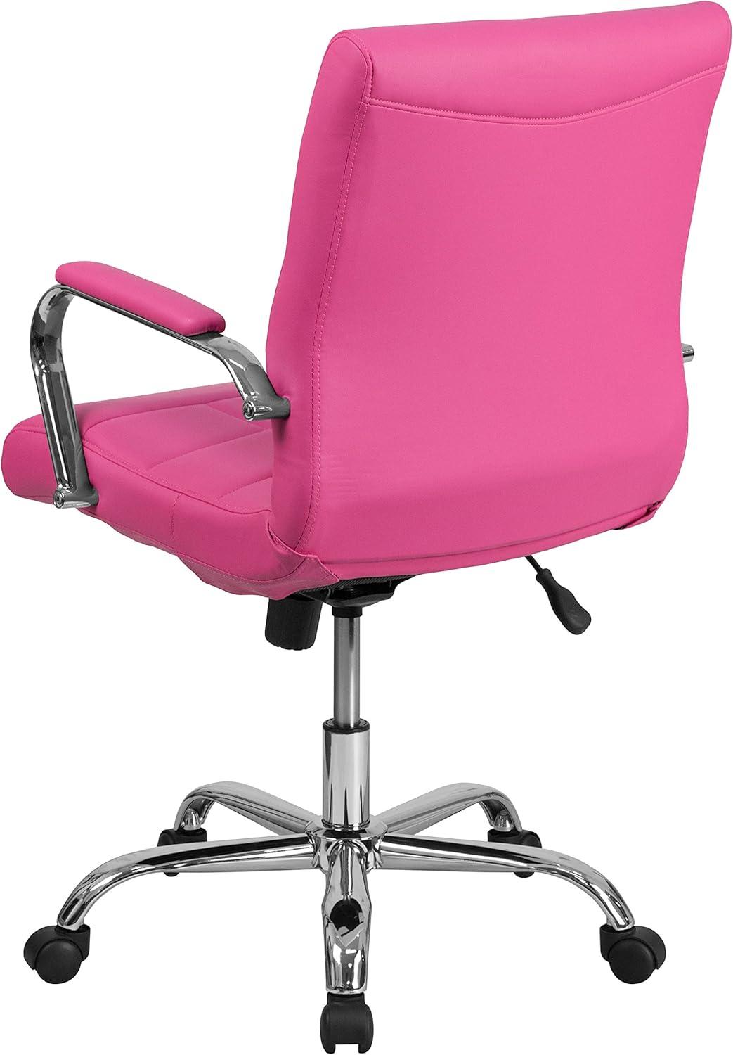 Flash Furniture Mid-Back Vinyl Executive Swivel Office Chair with Chrome Base and Arms