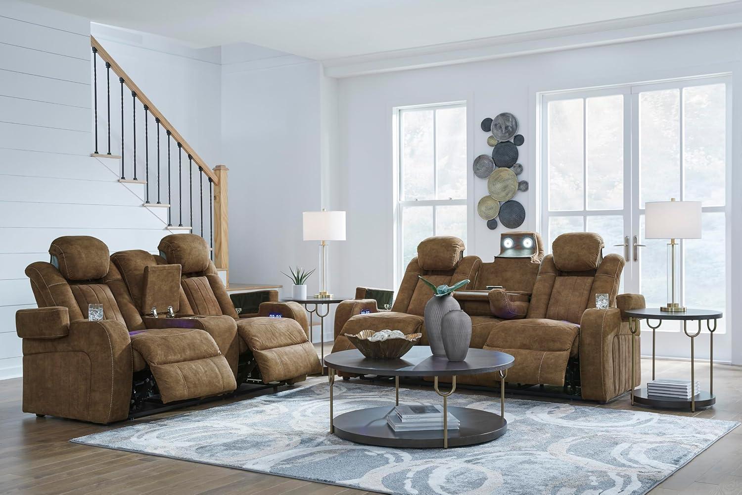 Signature Design by Ashley Wolfridge Brown Power Reclining Sofa
