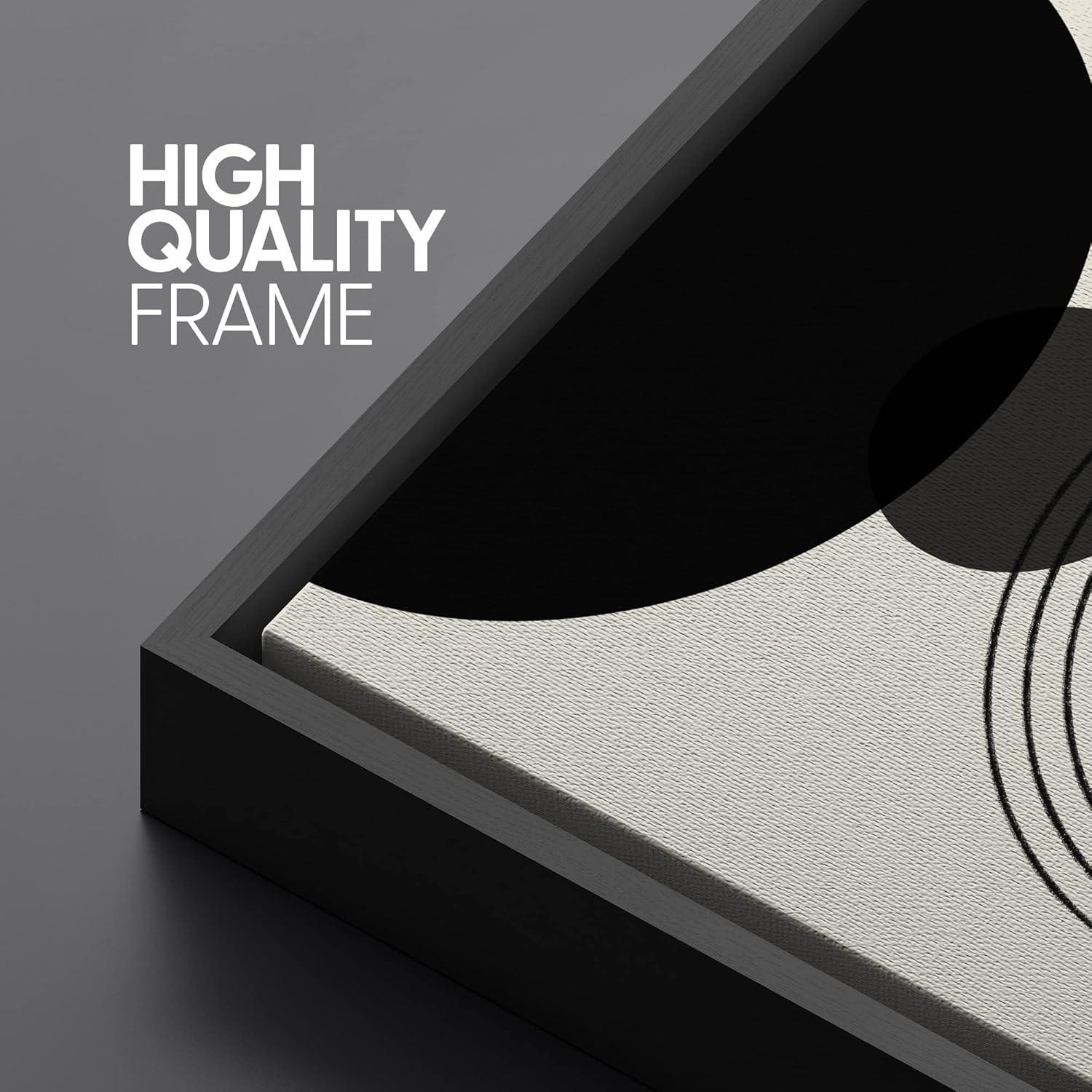 SIGNLEADER Mid-Century Modern Black And White Minimalist Abstract Home Decor Framed Wall Art Work Canvas Print