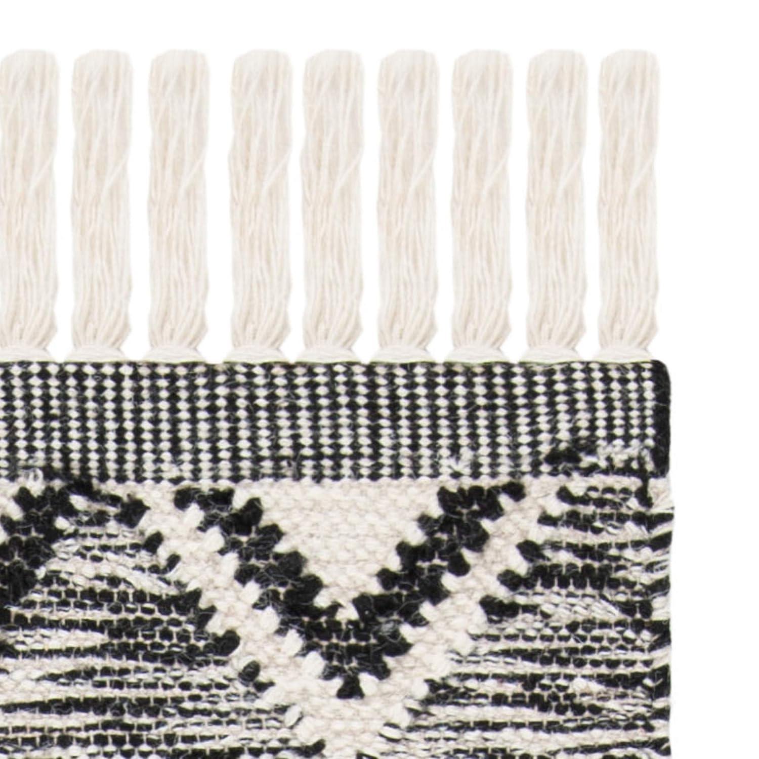 Kenya KNY906 Hand Knotted Area Rug - Black/Ivory - 6'x9' - Safavieh.