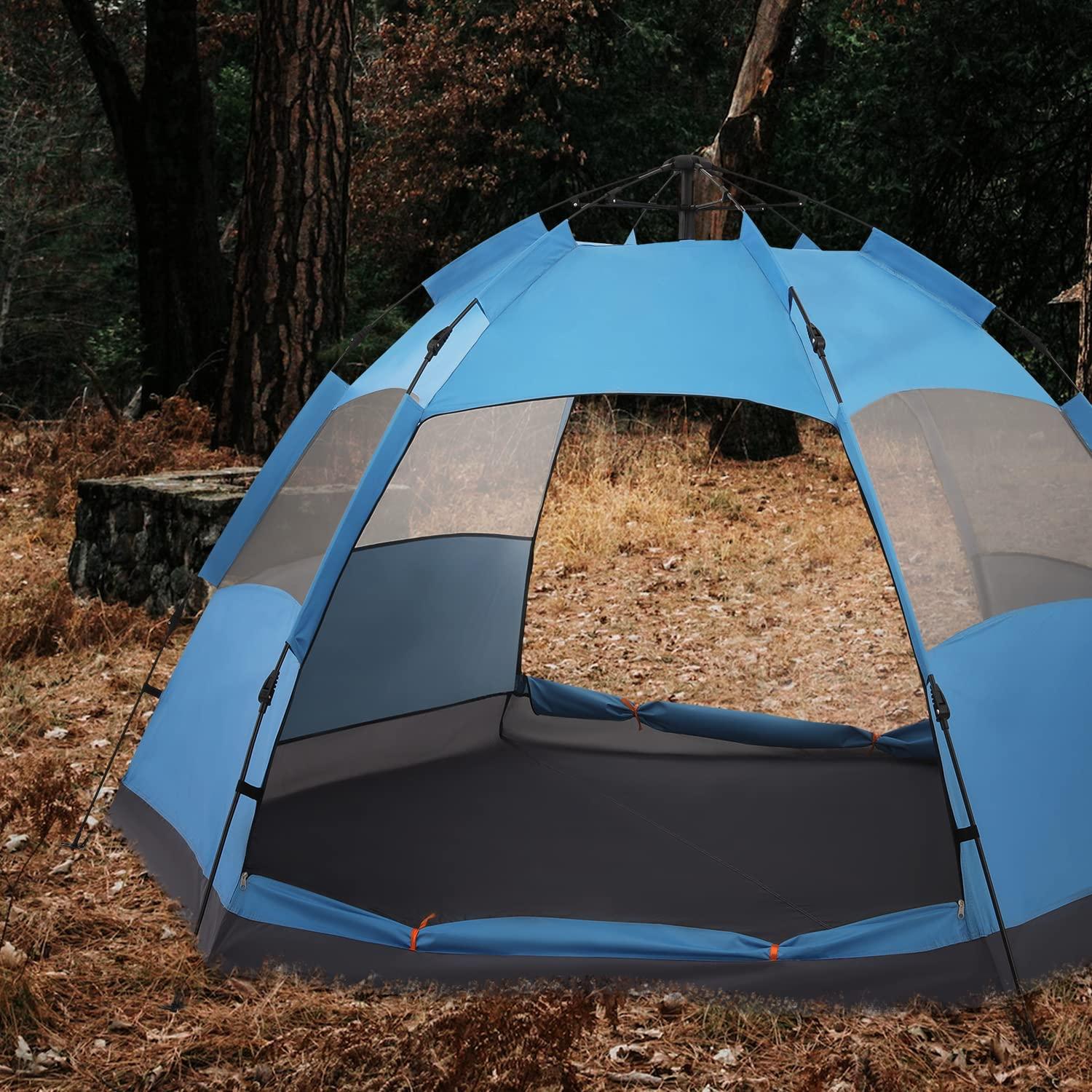 MoNiBloom Camping Tent 4 Person Dome Tent, Family Tent Backpacking Portable Tent for Beach Backpacking Hiking