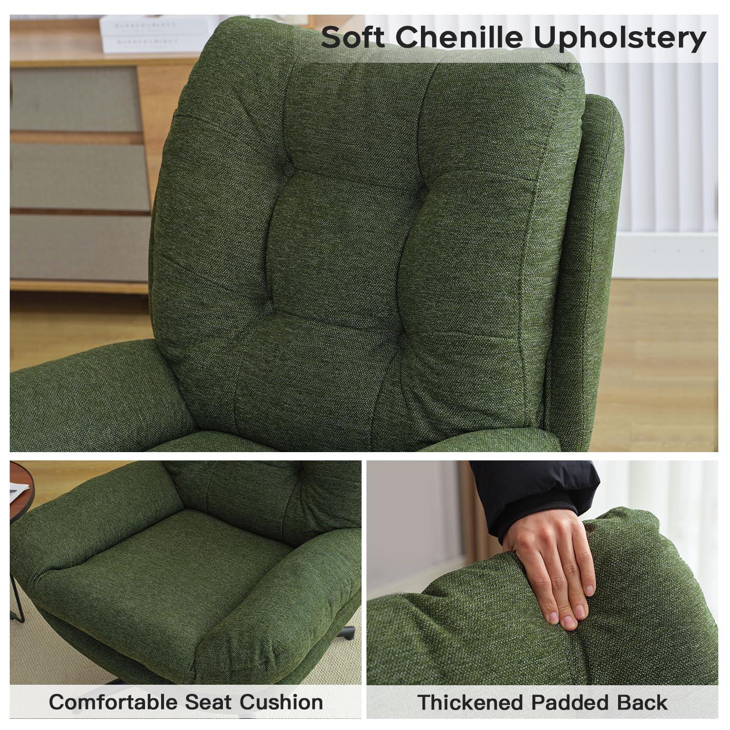 Othniel Green Swivel Accent Chair with Ottoman Rocker Glider Chairs Ottoman Footrest Set