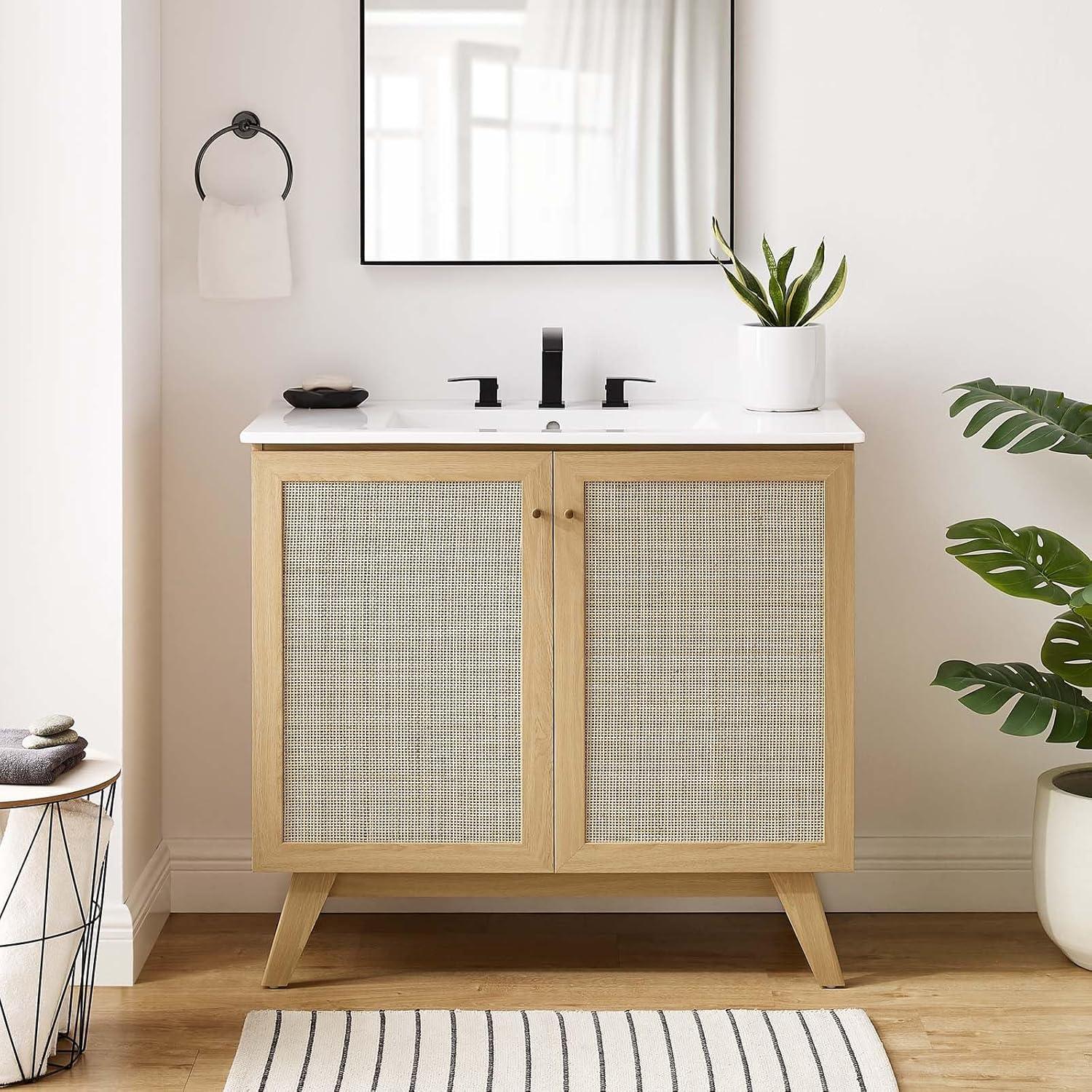 Modway Modway Soma 36'' Free Standing Single Bathroom Vanity with Manufactured Wood Top