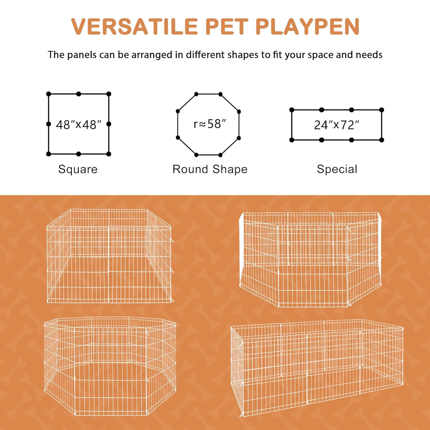BestPet Puppy Pet Playpen 8 Panel Indoor Outdoor Metal Protable Folding Animal Exercise Dog Fence