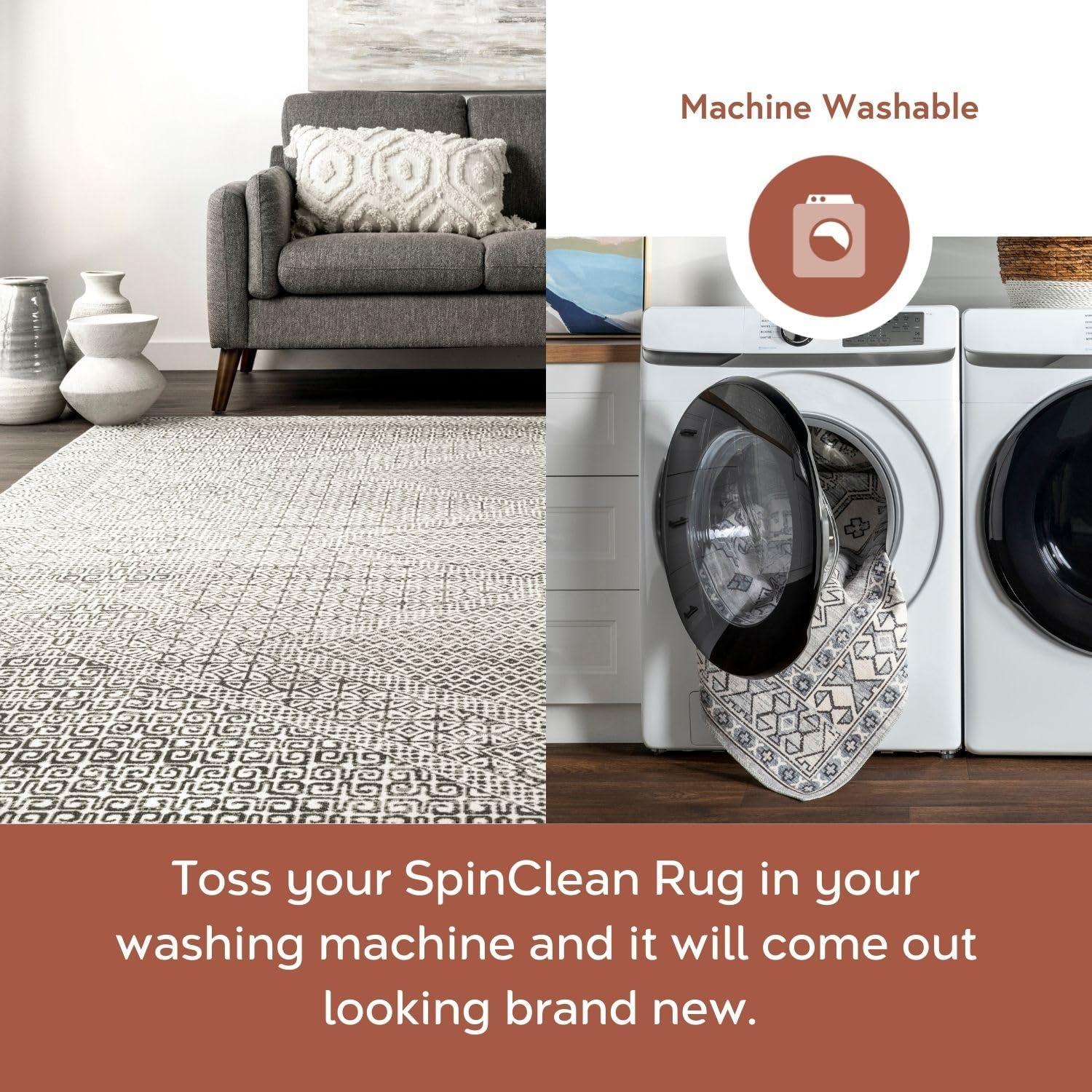 Nuloom Abstract Machine Washable Indoor Area Rug